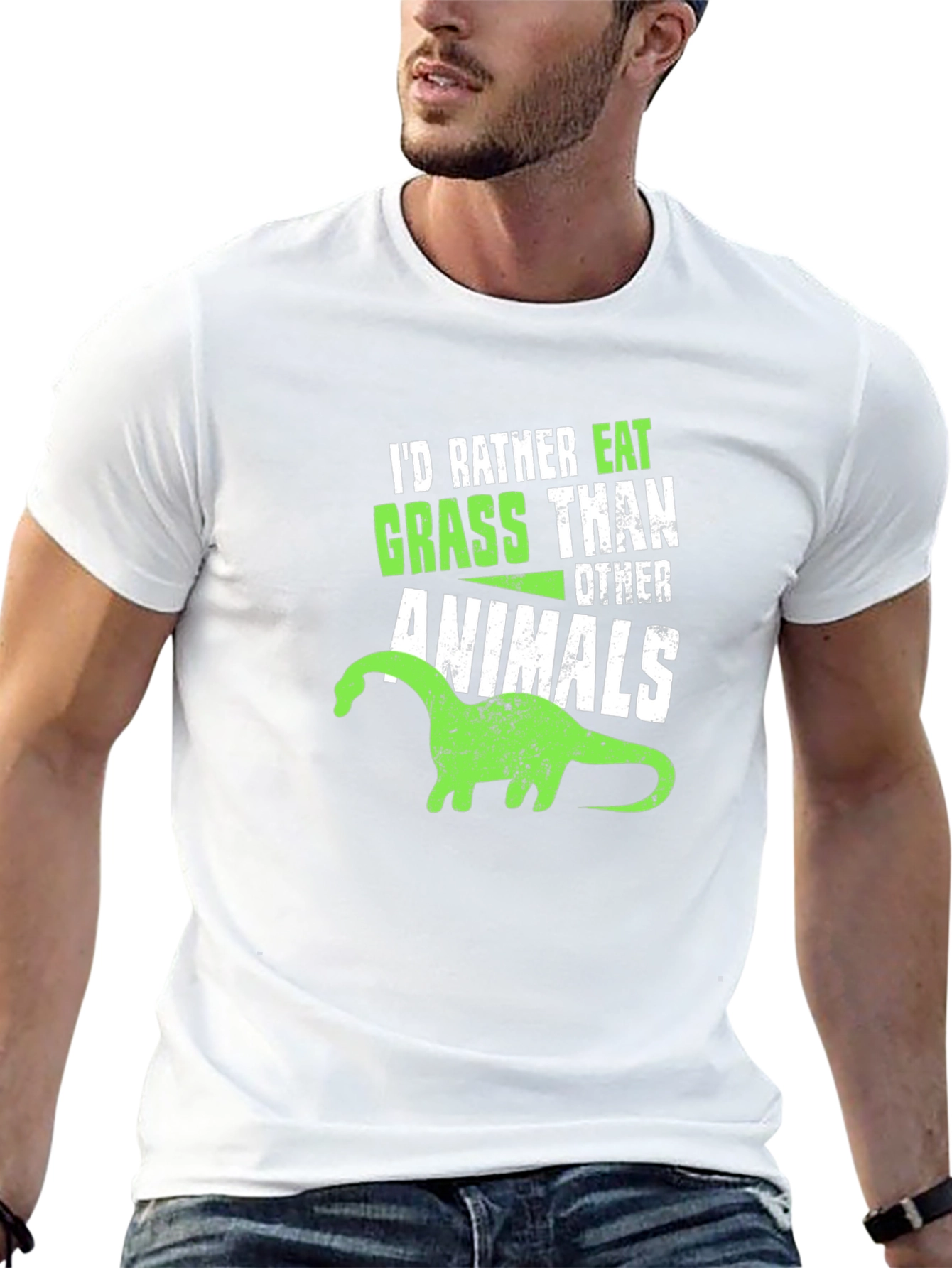 Vegan Dinosaur T-Shirt - Grass Eater Tee