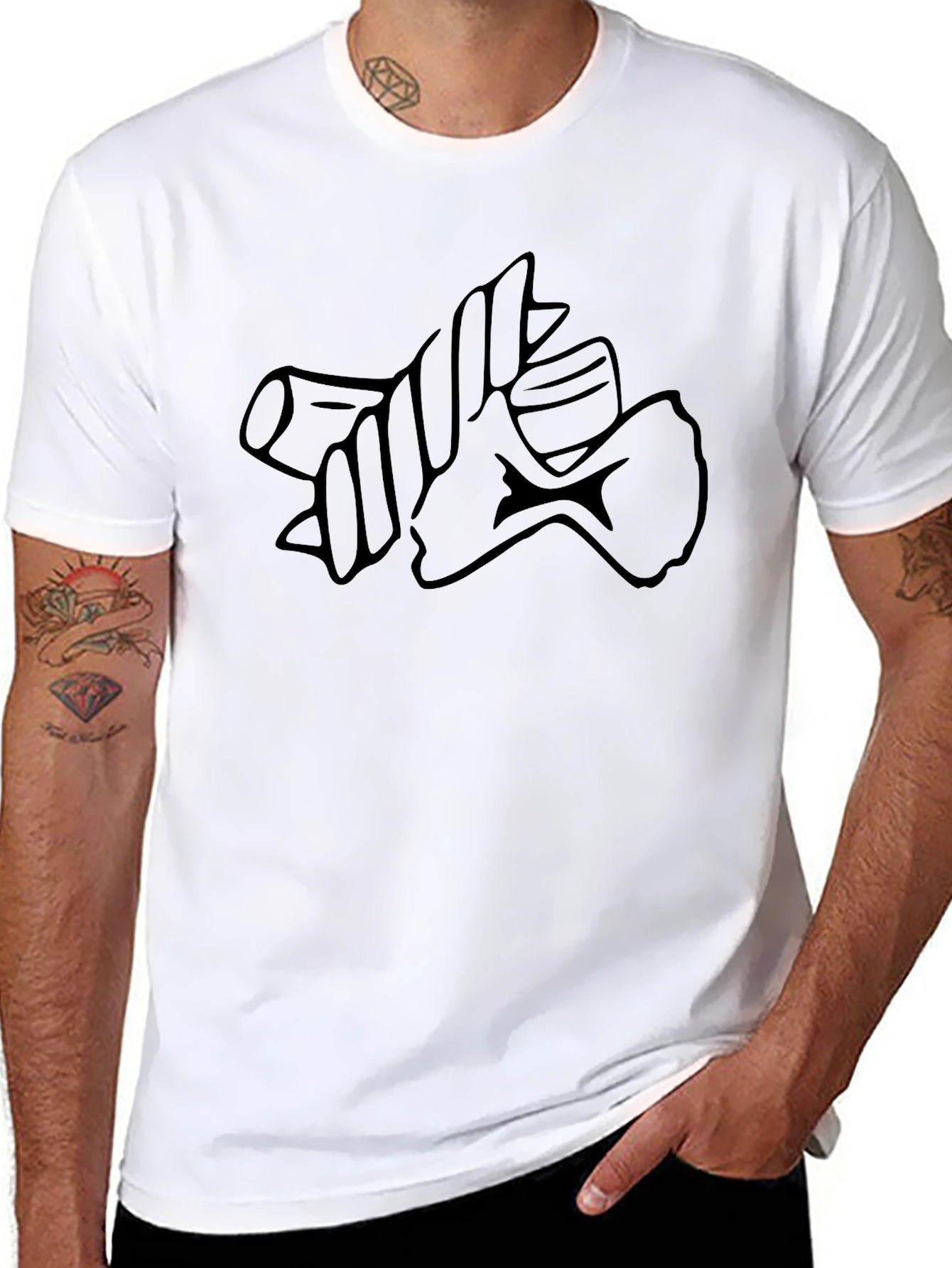 Pasta Graphic T-Shirt - Black Casual Wear