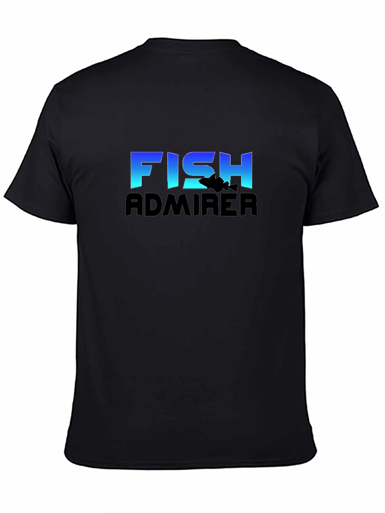 Fish Admirer Graphic Tee - Black Cotton Blend T-Shirt