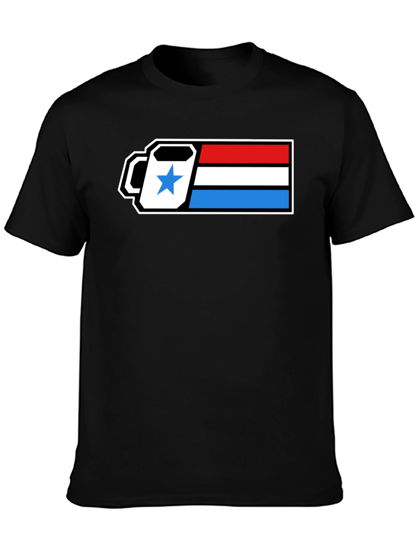 Retro Coffee Break T-Shirt - Patriotic Battery Design