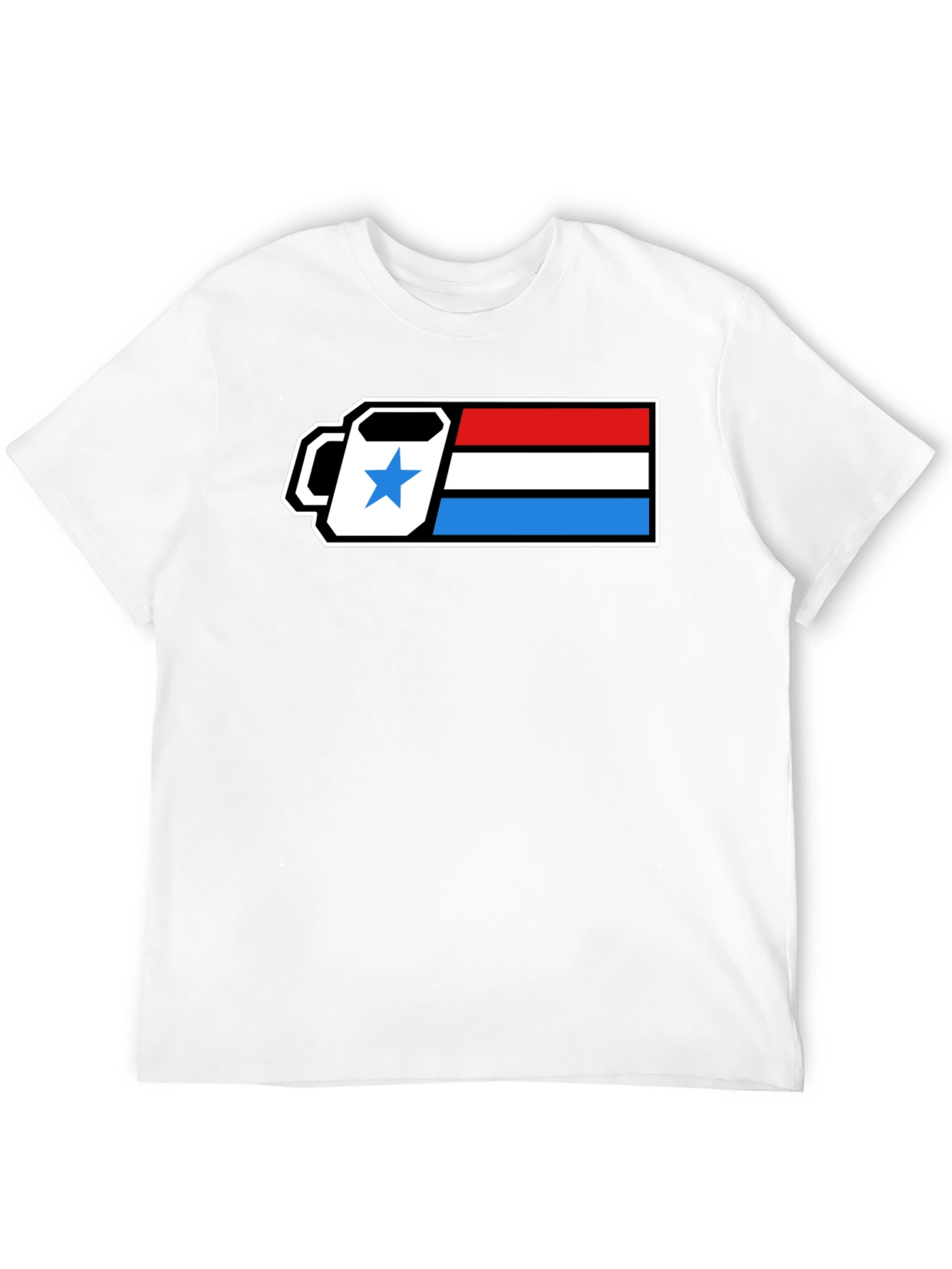 Retro Coffee Break T-Shirt - Patriotic Battery Design