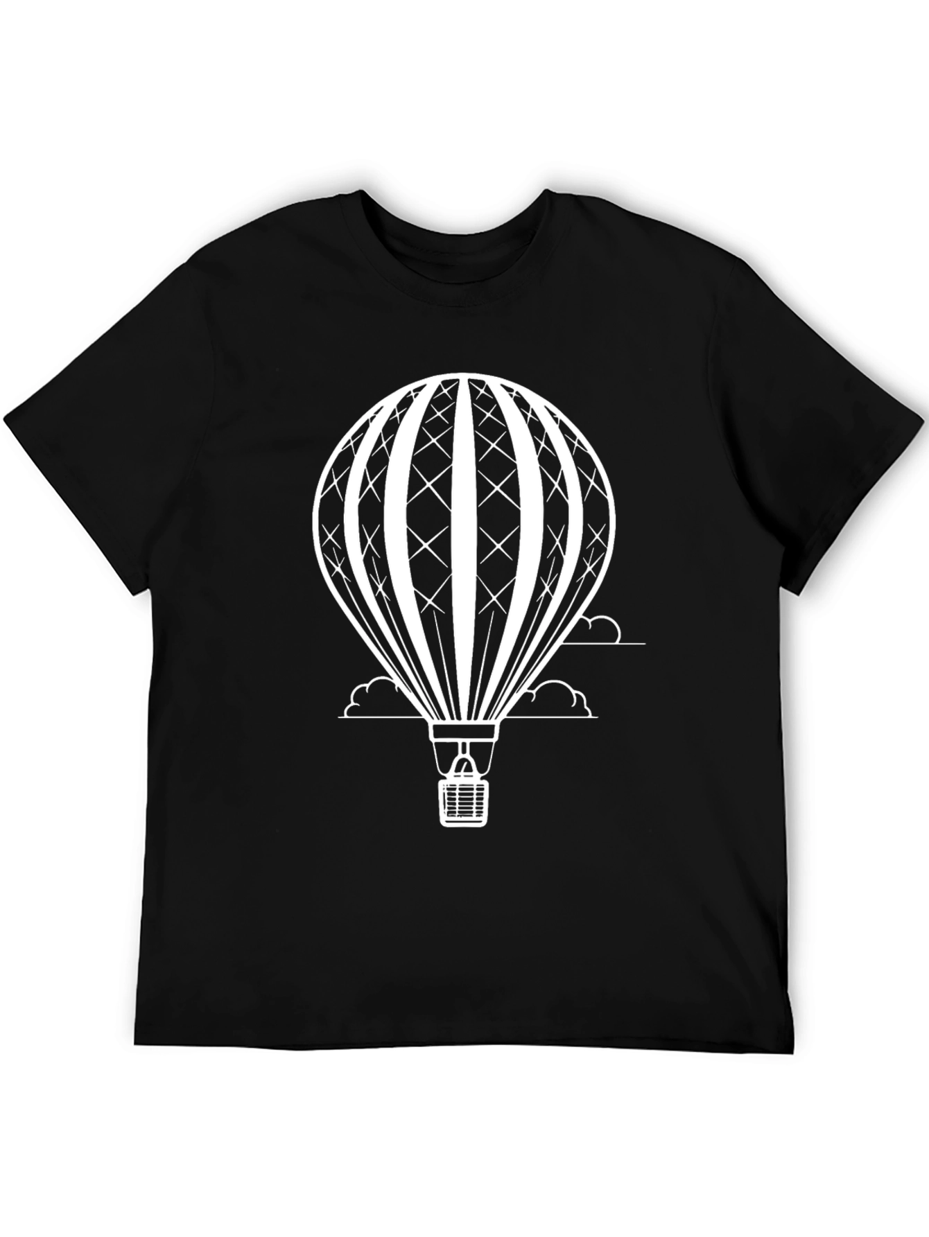 Air Balloon Graphic Tee - Stylish Mens Black T-Shirt