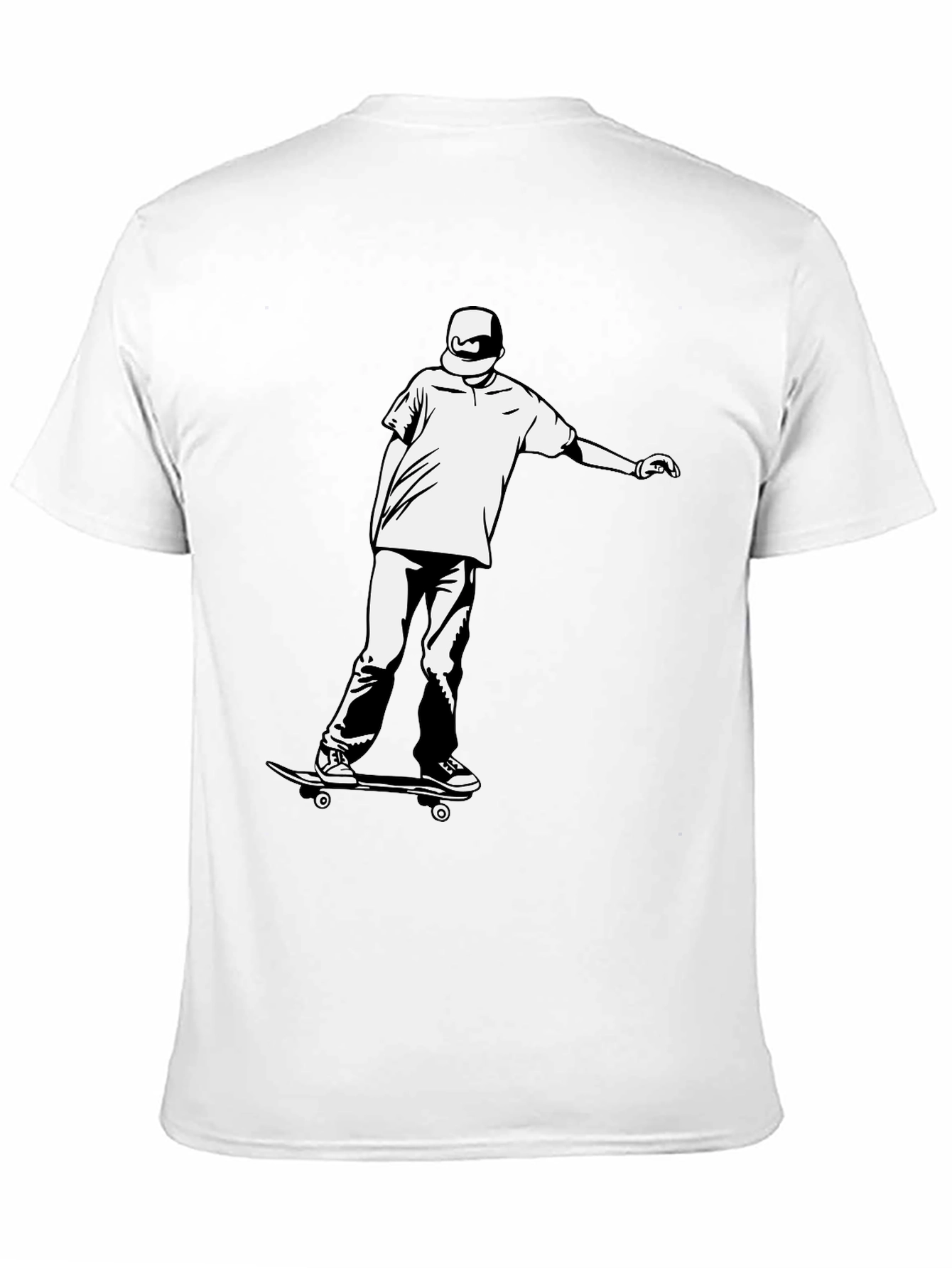 Skater Graphic Tee - Cool Black Cotton Shirt