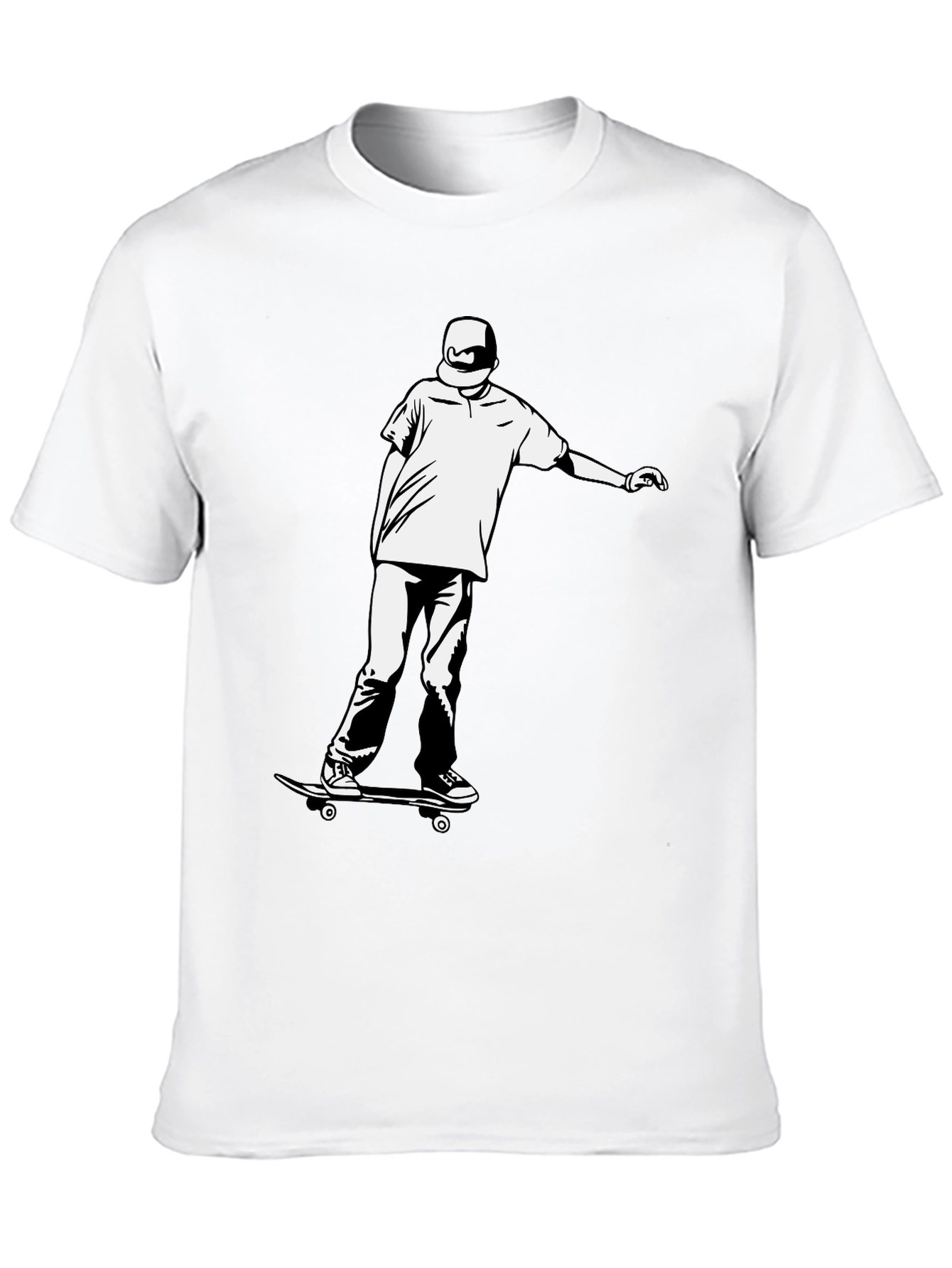 Skater Graphic Tee - Cool Black Cotton Shirt