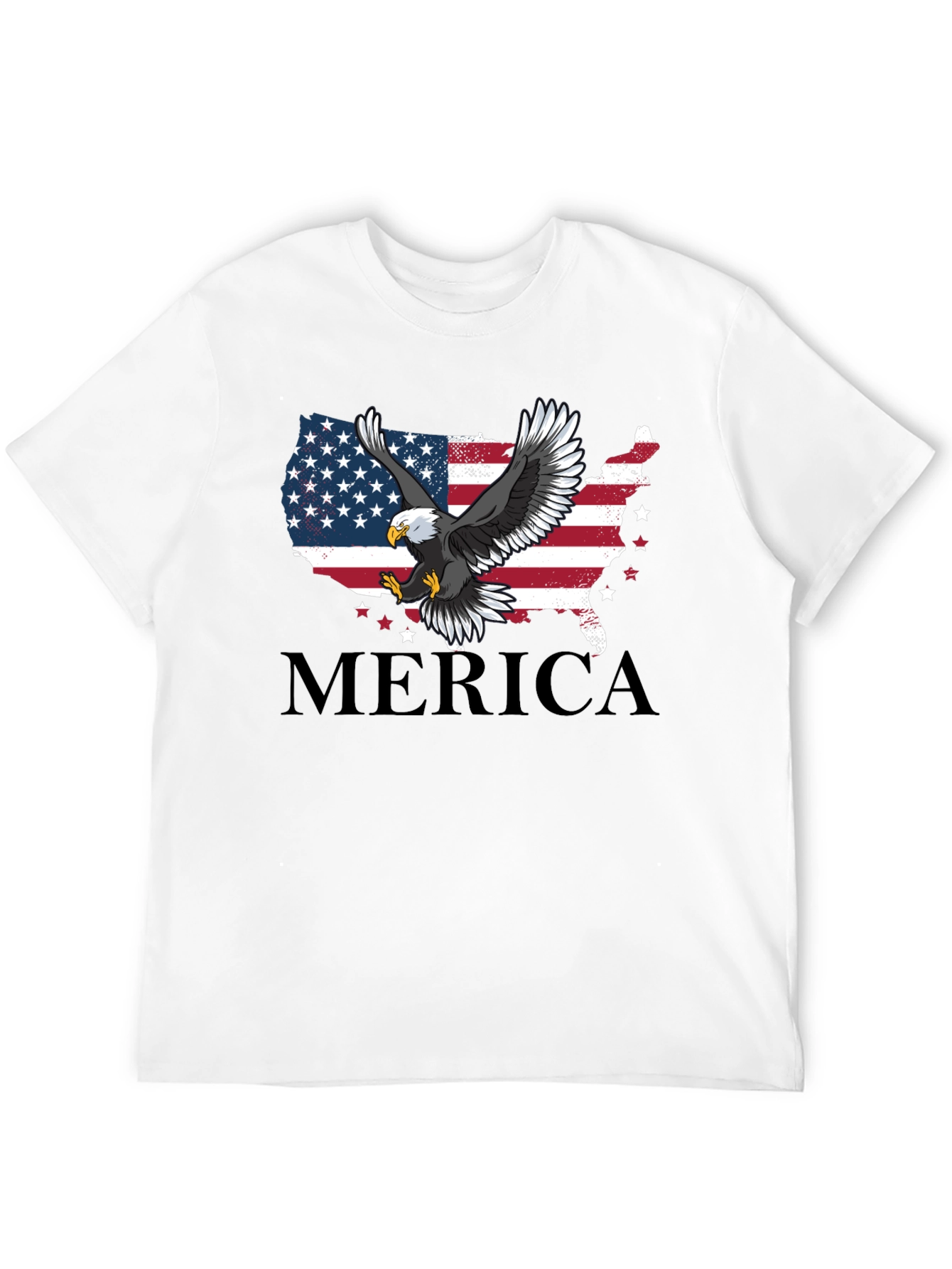 Patriotic Eagle Merica USA Flag Mens T-Shirt
