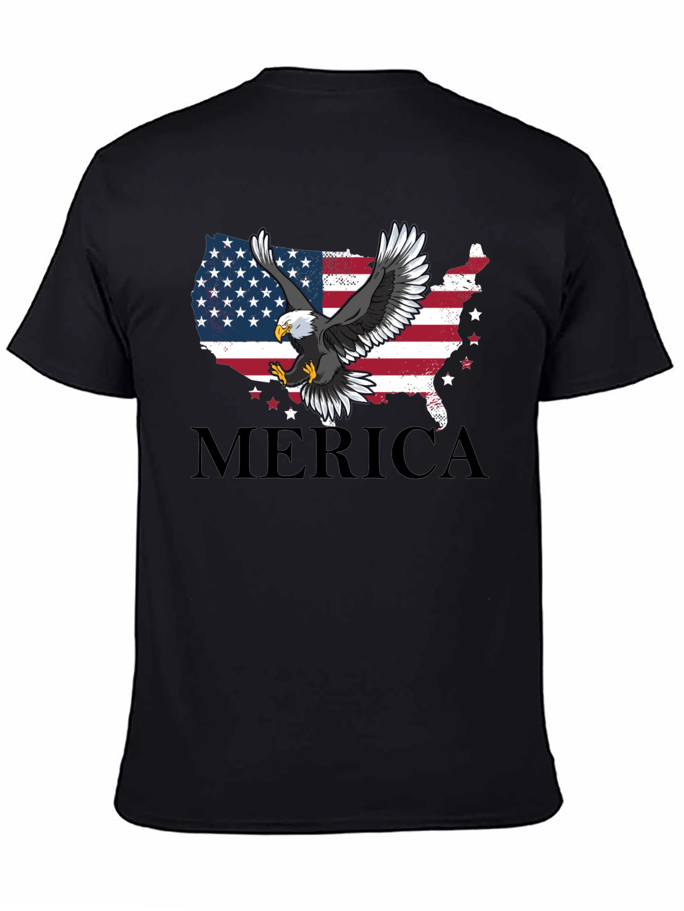 Patriotic Eagle Merica USA Flag Mens T-Shirt