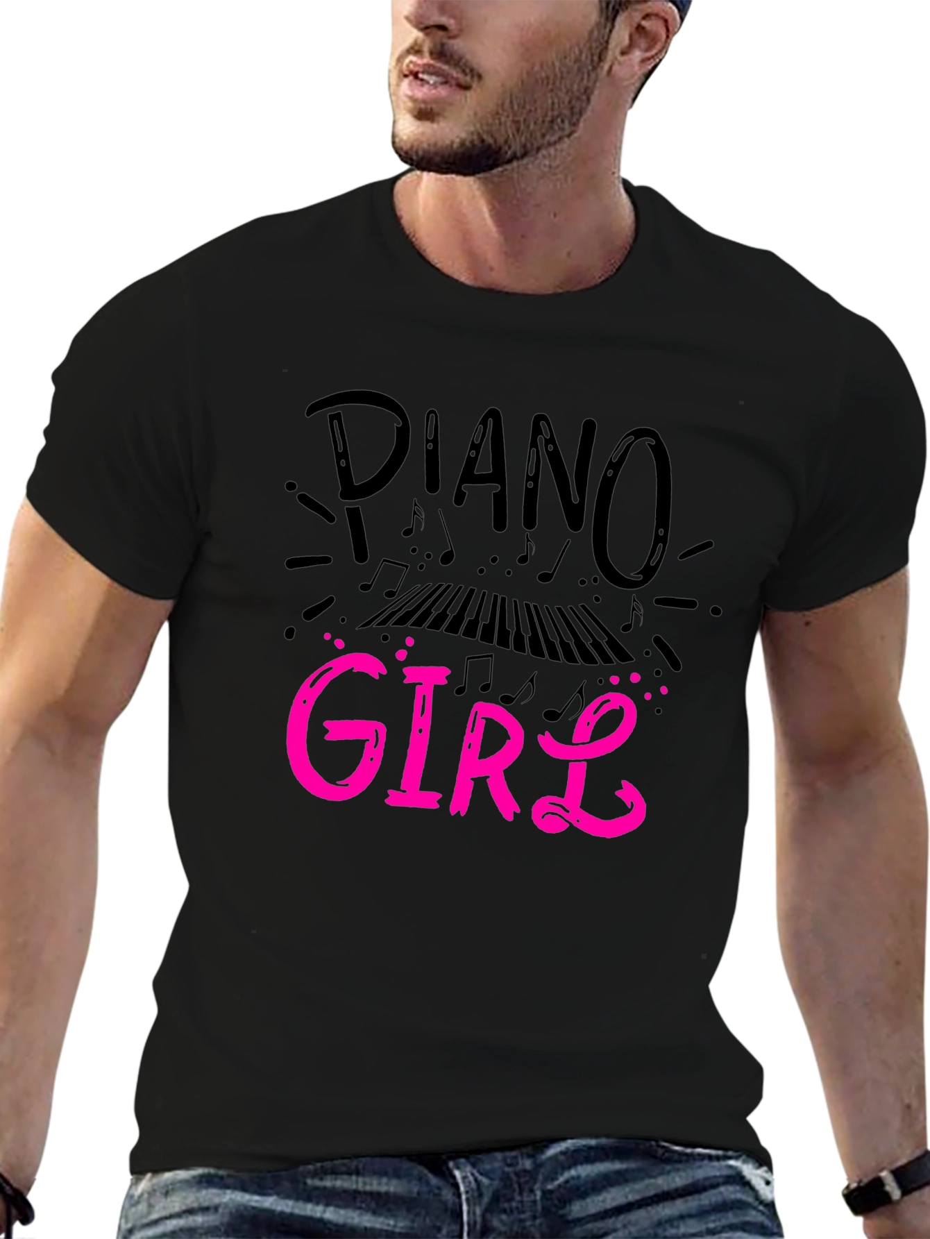 Piano Girl Graphic Tee - Music Lovers Shirt