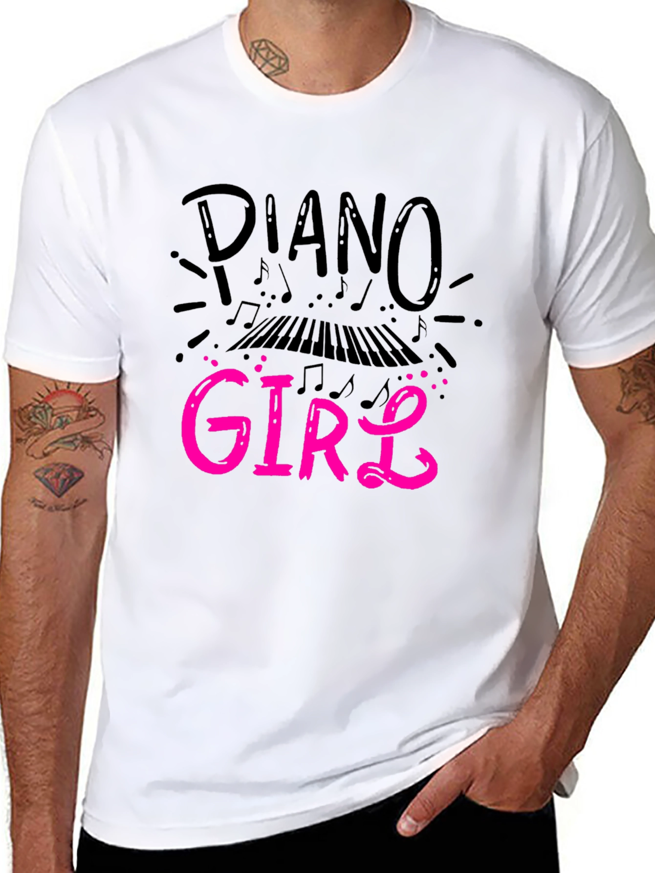 Piano Girl Graphic Tee - Music Lovers Shirt