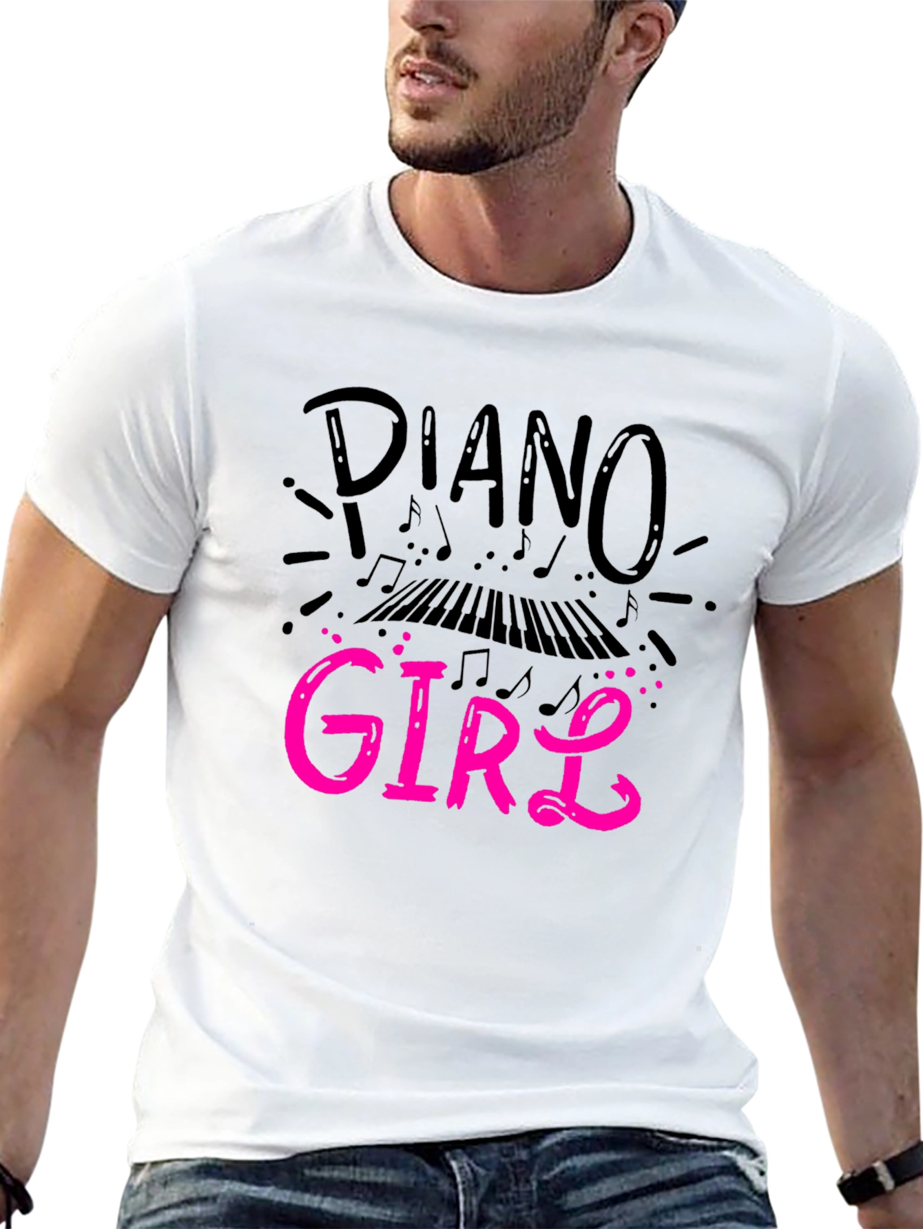 Piano Girl Graphic Tee - Music Lovers Shirt
