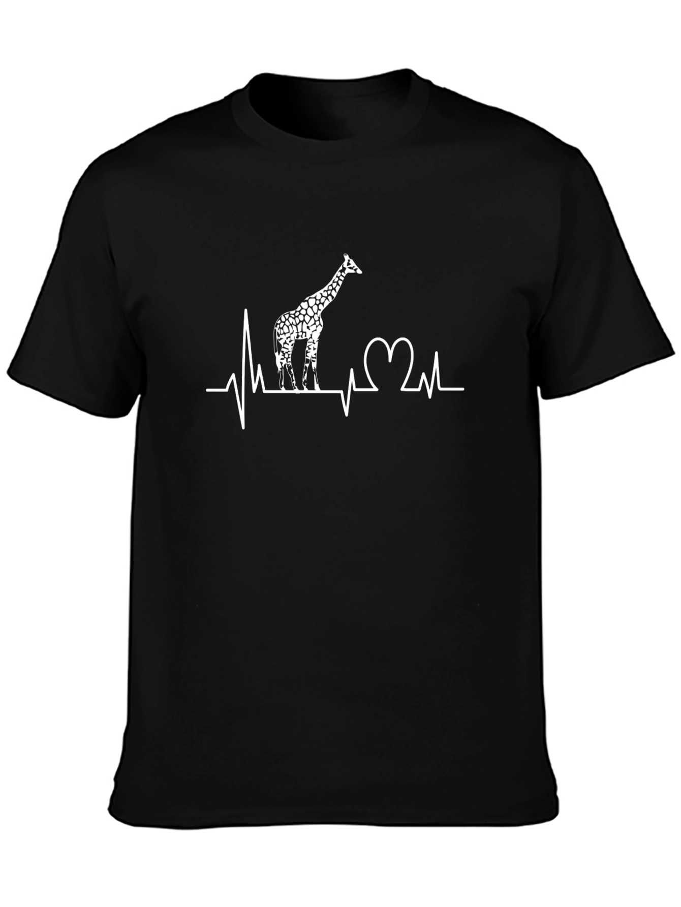 Giraffe Heartbeat Graphic Tee - Black