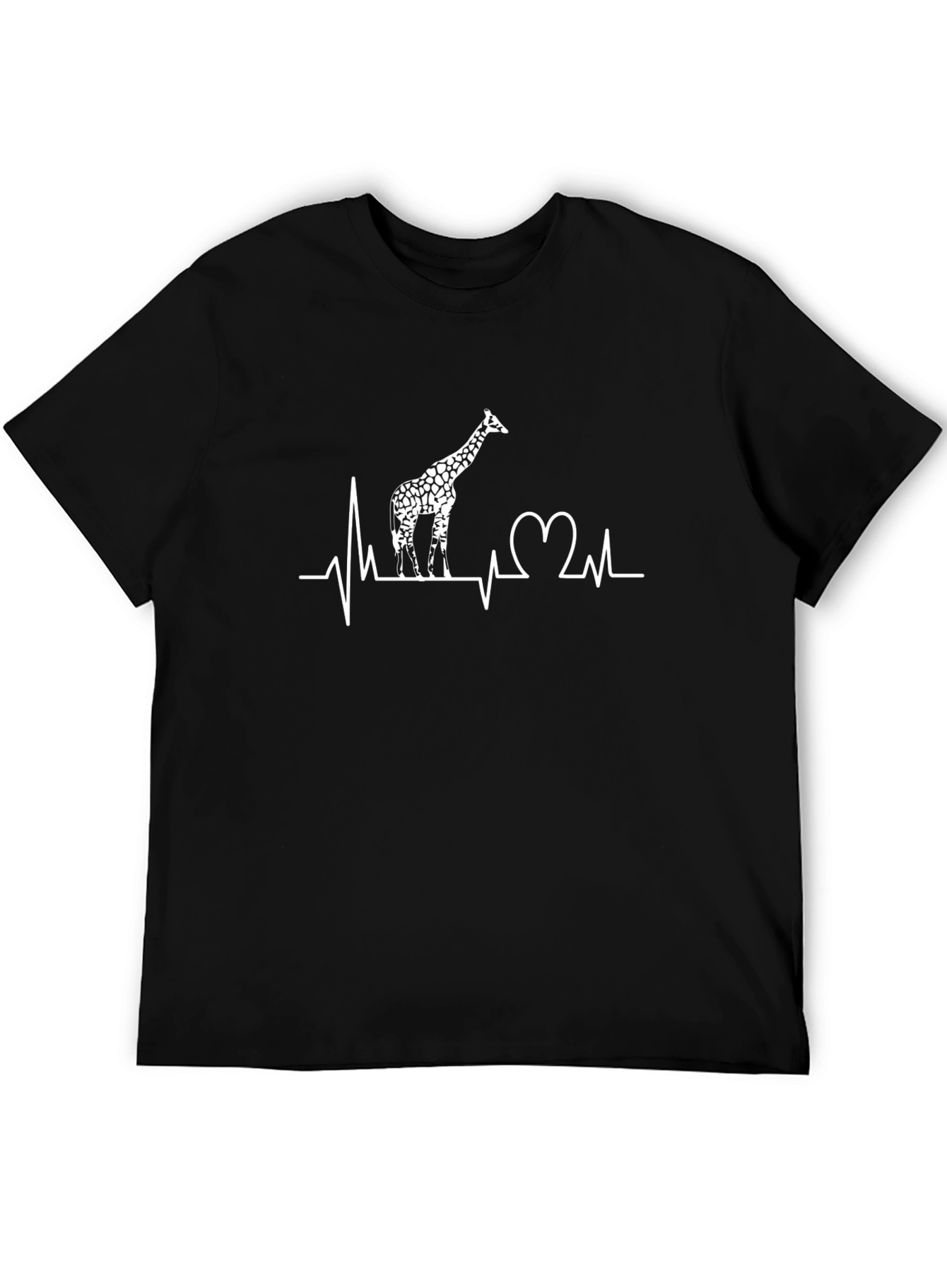 Giraffe Heartbeat Graphic Tee - Black
