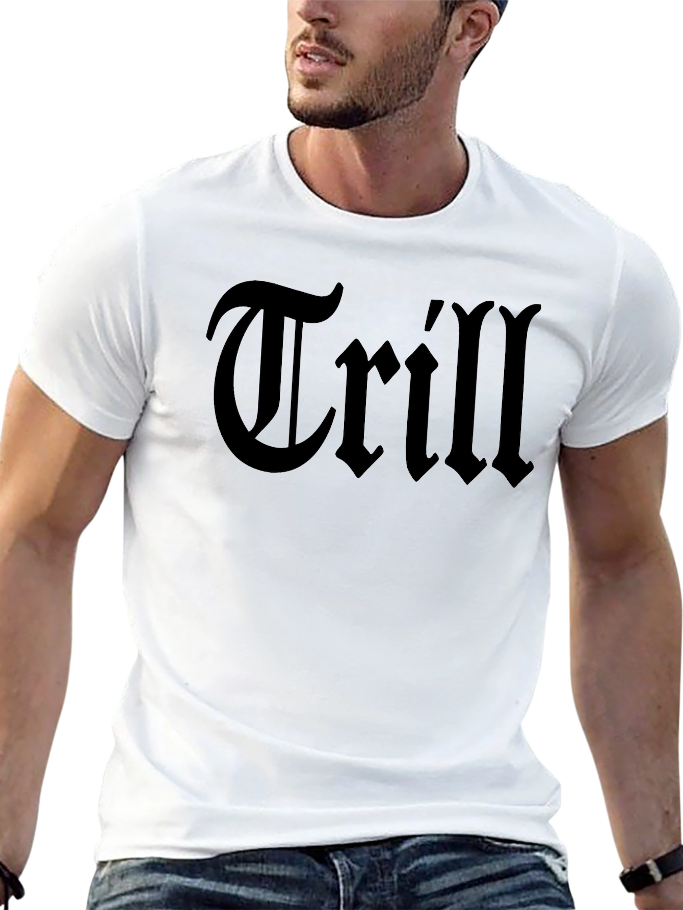 Trill Crew Neck Black T-Shirt - Casual Fashion