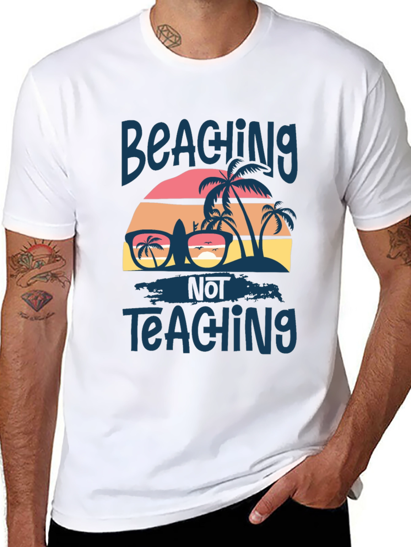 Beachin Not Teaching Graphic T-Shirt