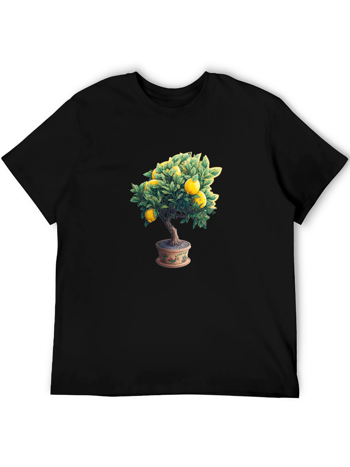 Lemon Tree Graphic Tee - Black Cotton Comfort