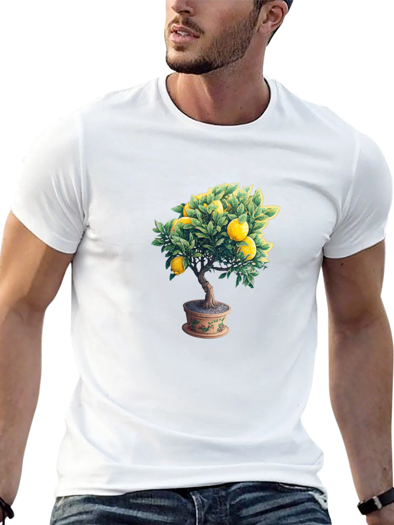 Lemon Tree Graphic Tee - Black Cotton Comfort