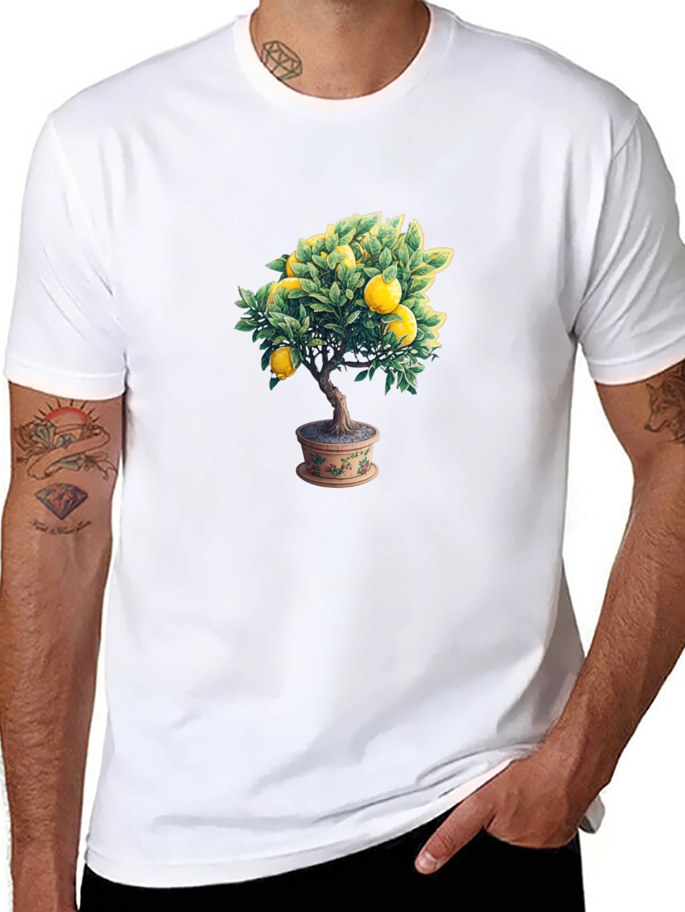 Lemon Tree Graphic Tee - Black Cotton Comfort