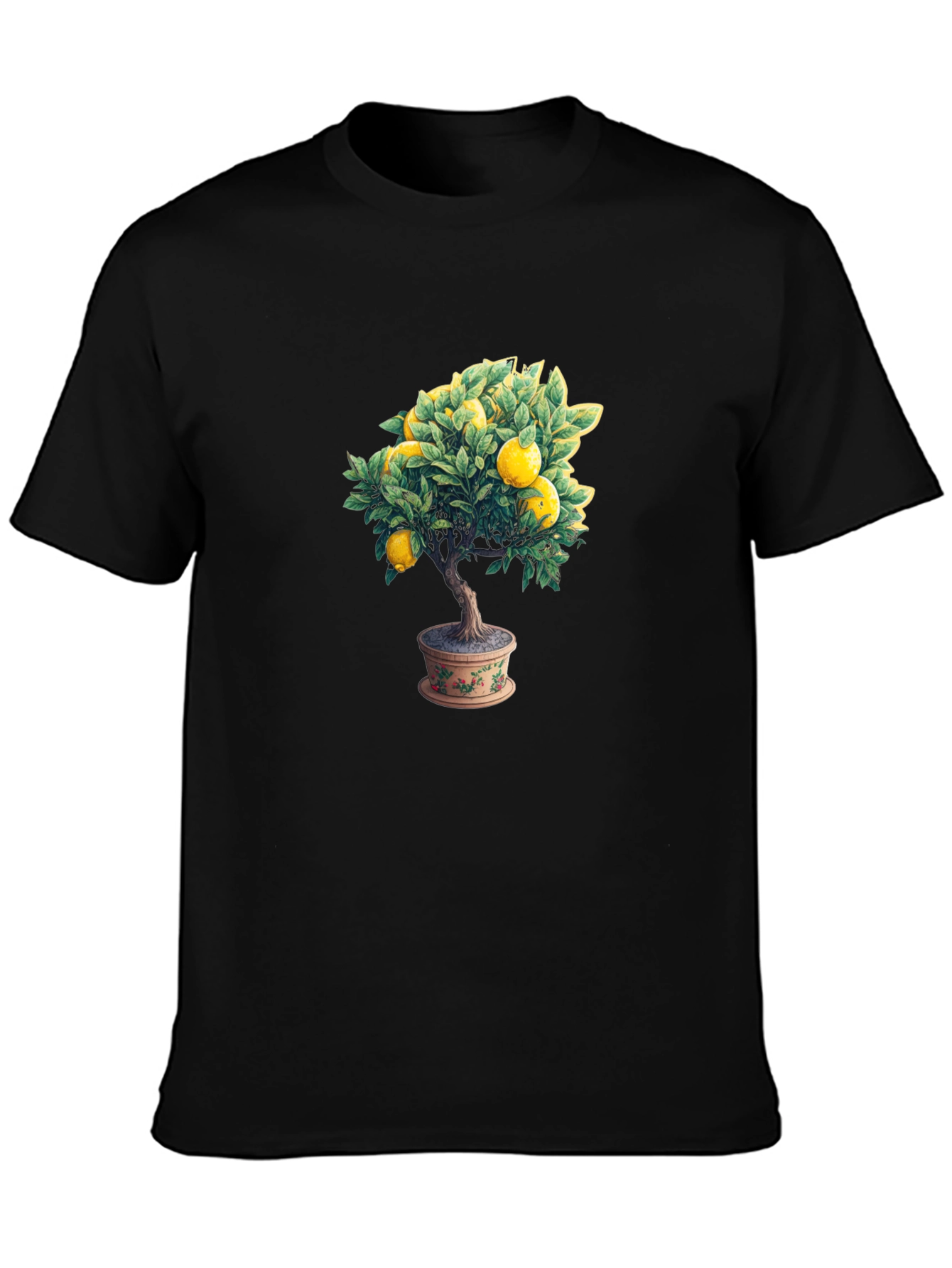 Lemon Tree Graphic Tee - Black Cotton Comfort