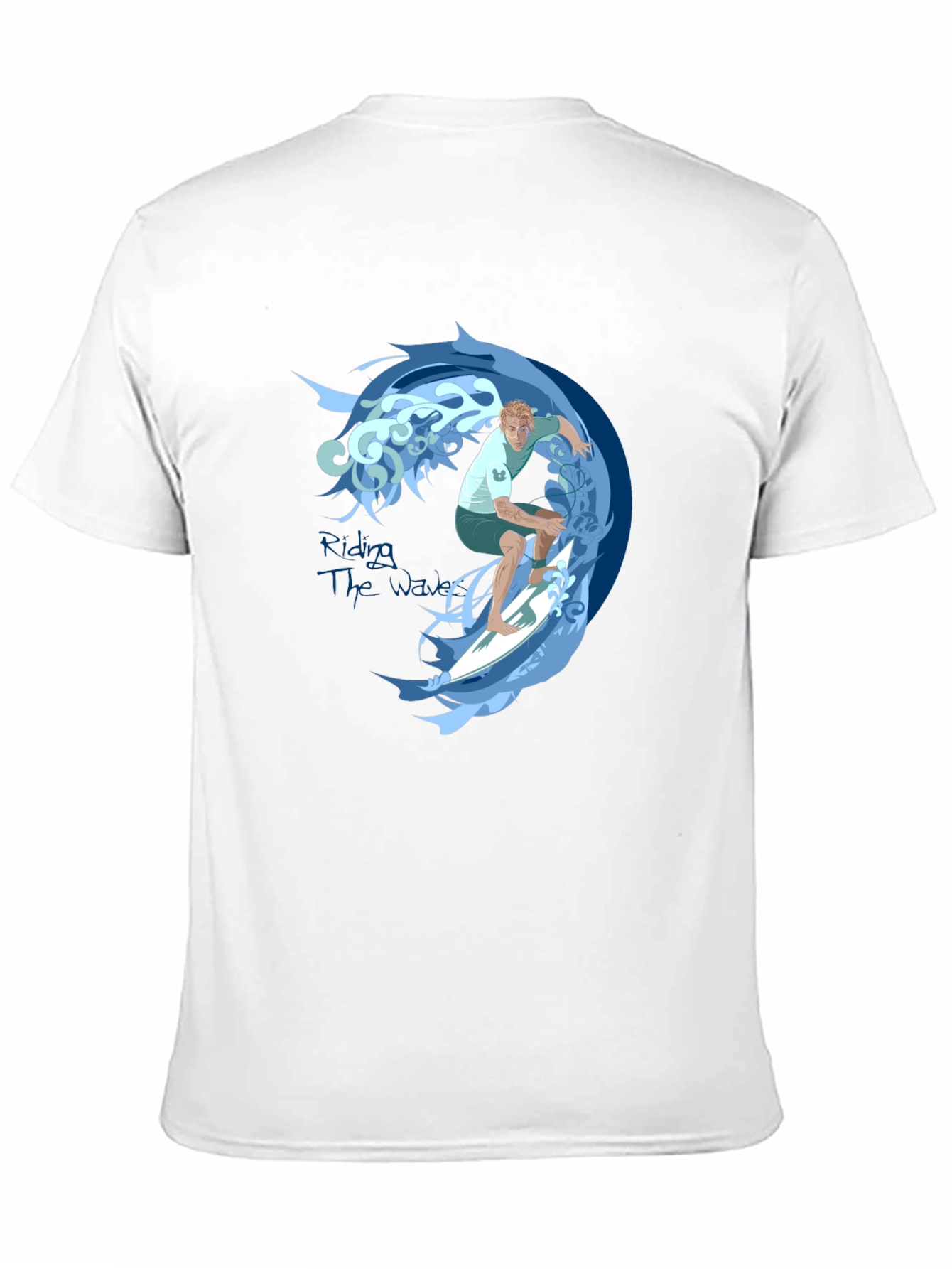 Surfer Wave Graphic Tee - Black