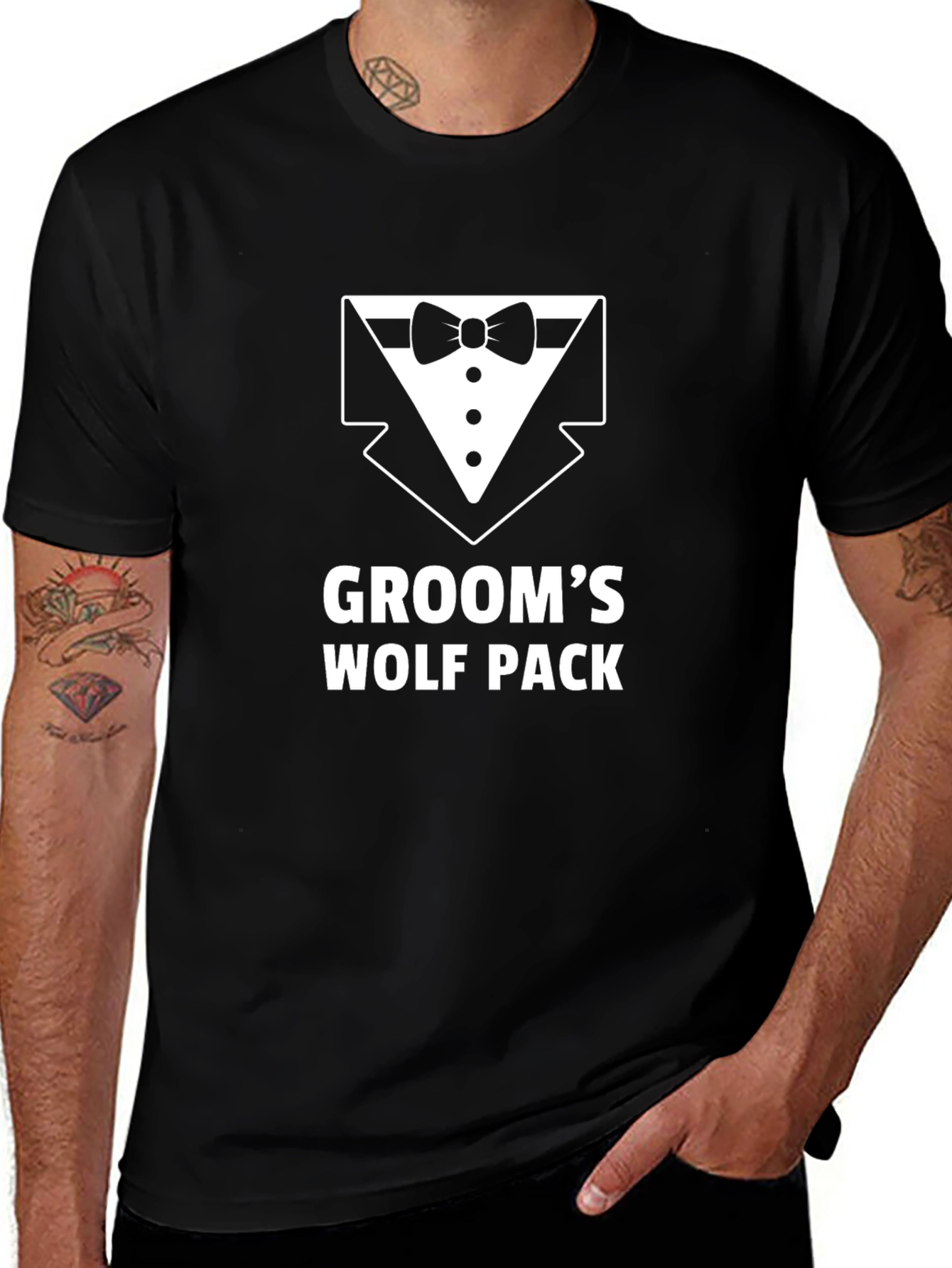 Grooms Wolf Pack Black Graphic Tee