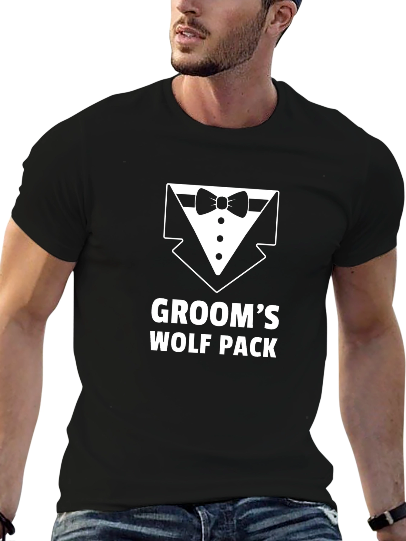 Grooms Wolf Pack Black Graphic Tee