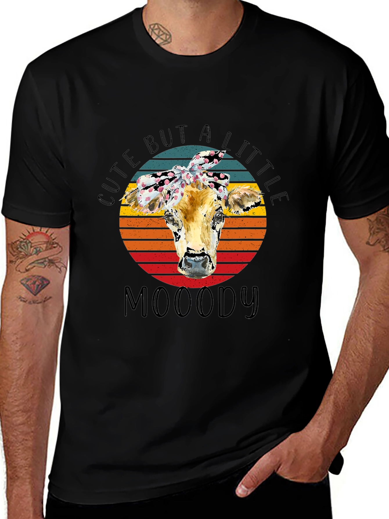 Cute But A Little Moody Cow Graphic Tee