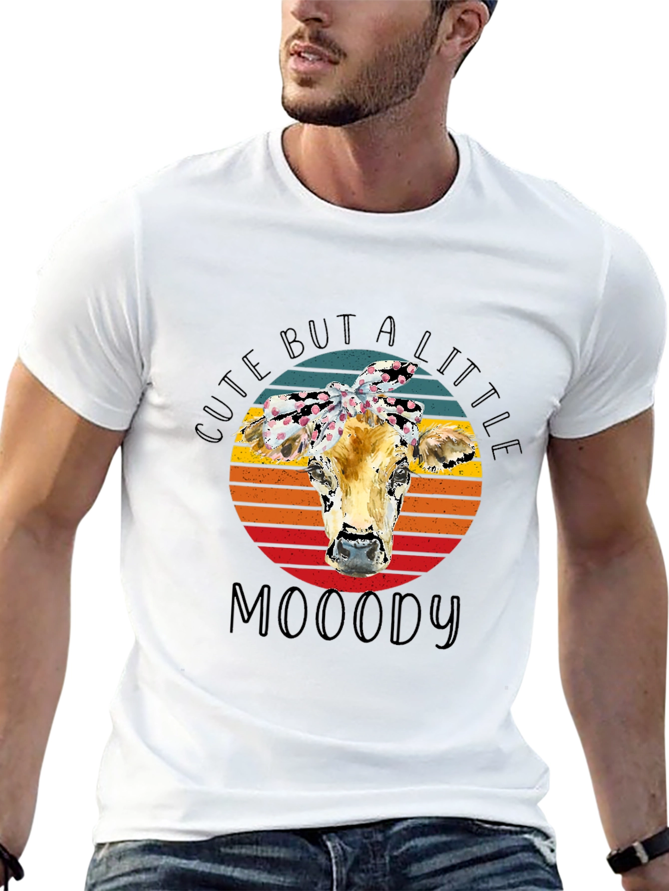 Cute But A Little Moody Cow Graphic Tee