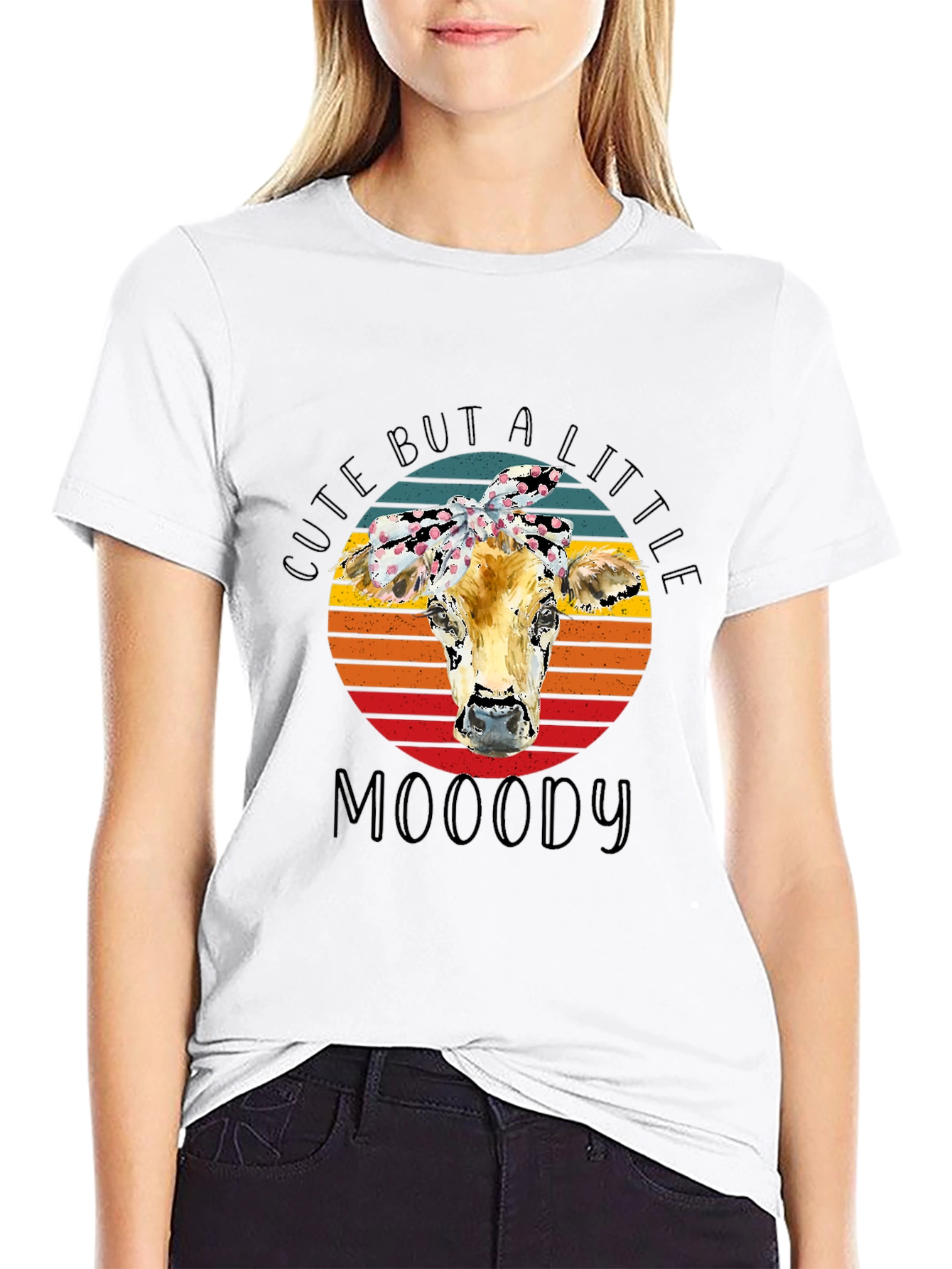 Cute But A Little Moody Cow Graphic Tee