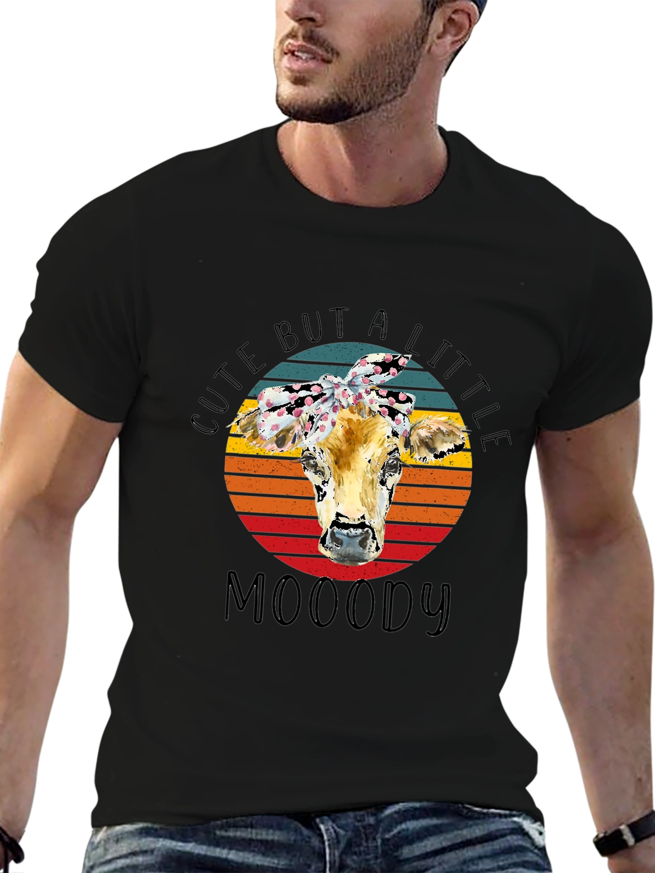 Cute But A Little Moody Cow Graphic Tee