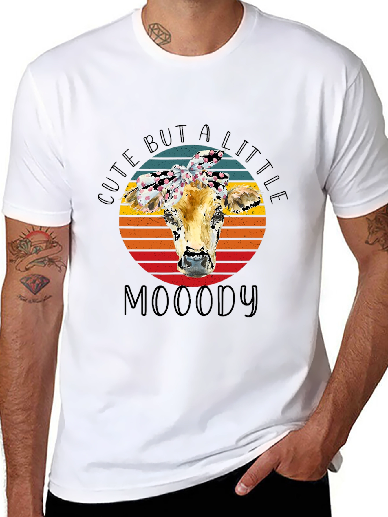Cute But A Little Moody Cow Graphic Tee