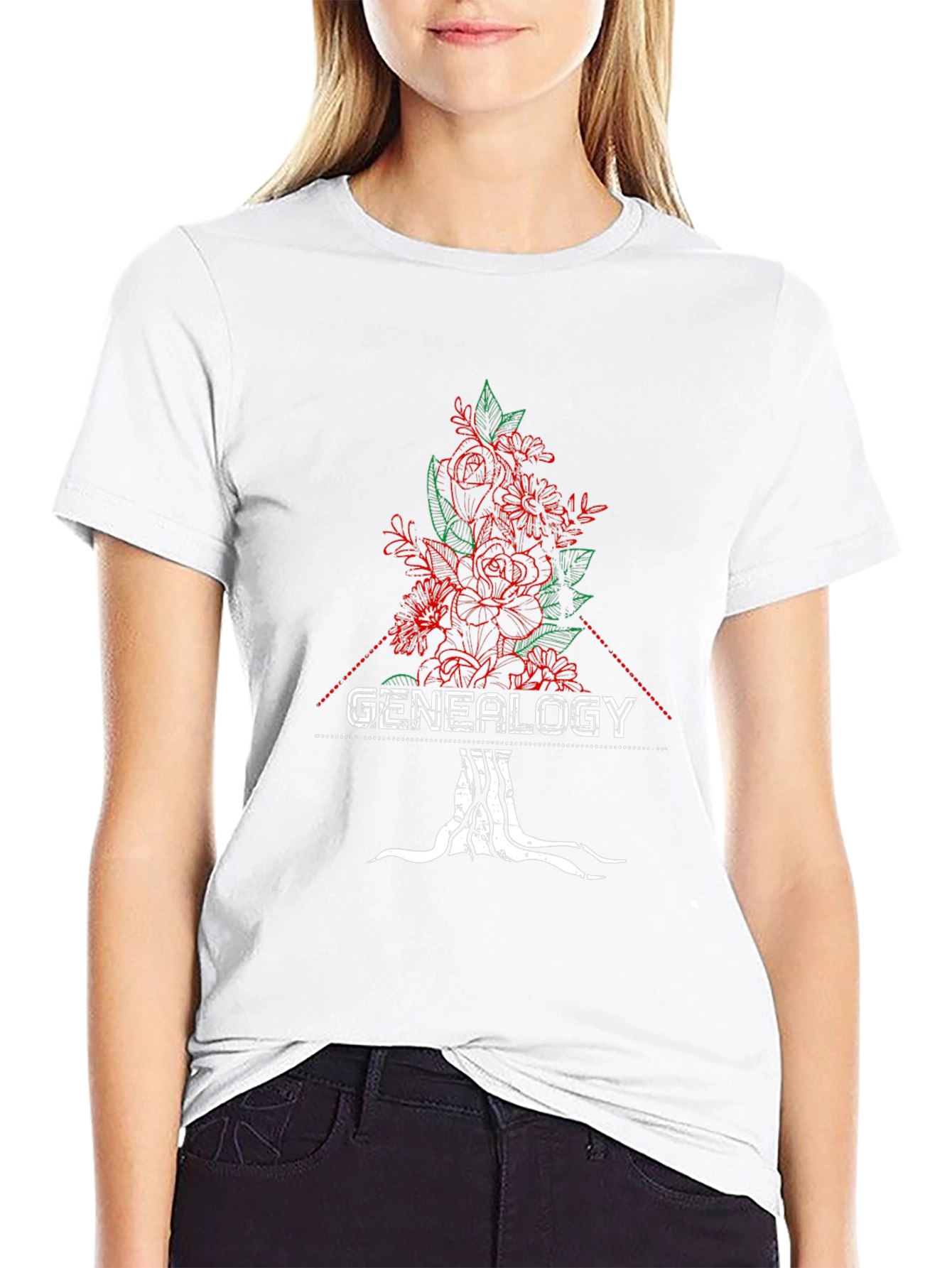 Genealogy Floral Tree T-Shirt