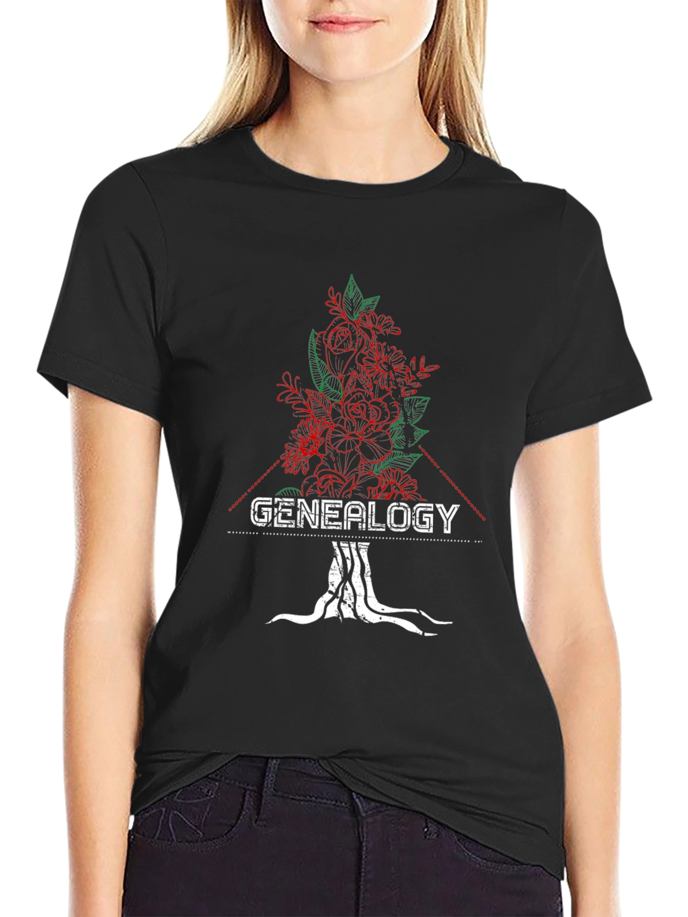 Genealogy Floral Tree T-Shirt
