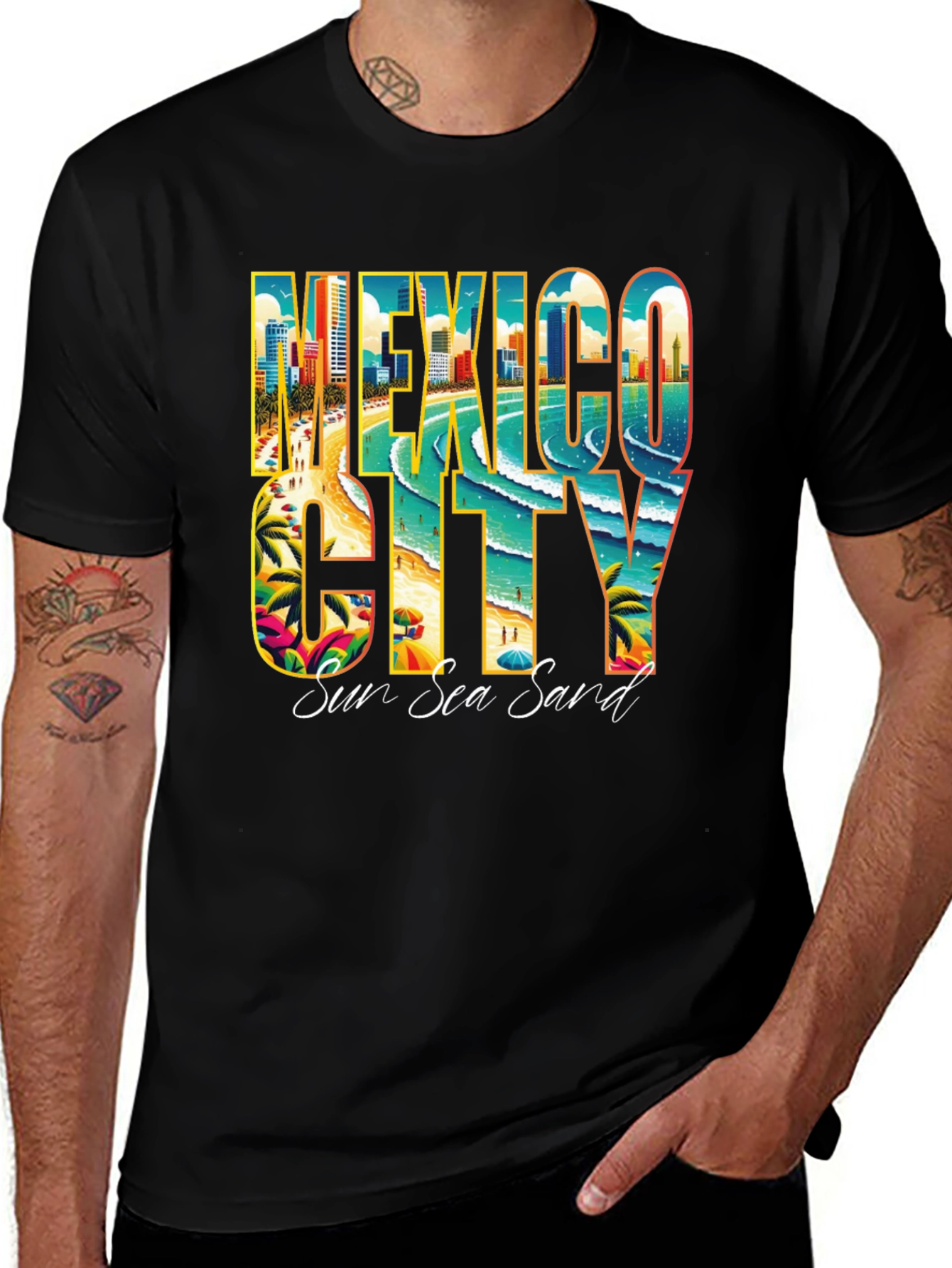 Mexico City Sun Sea Sand Graphic T-Shirt