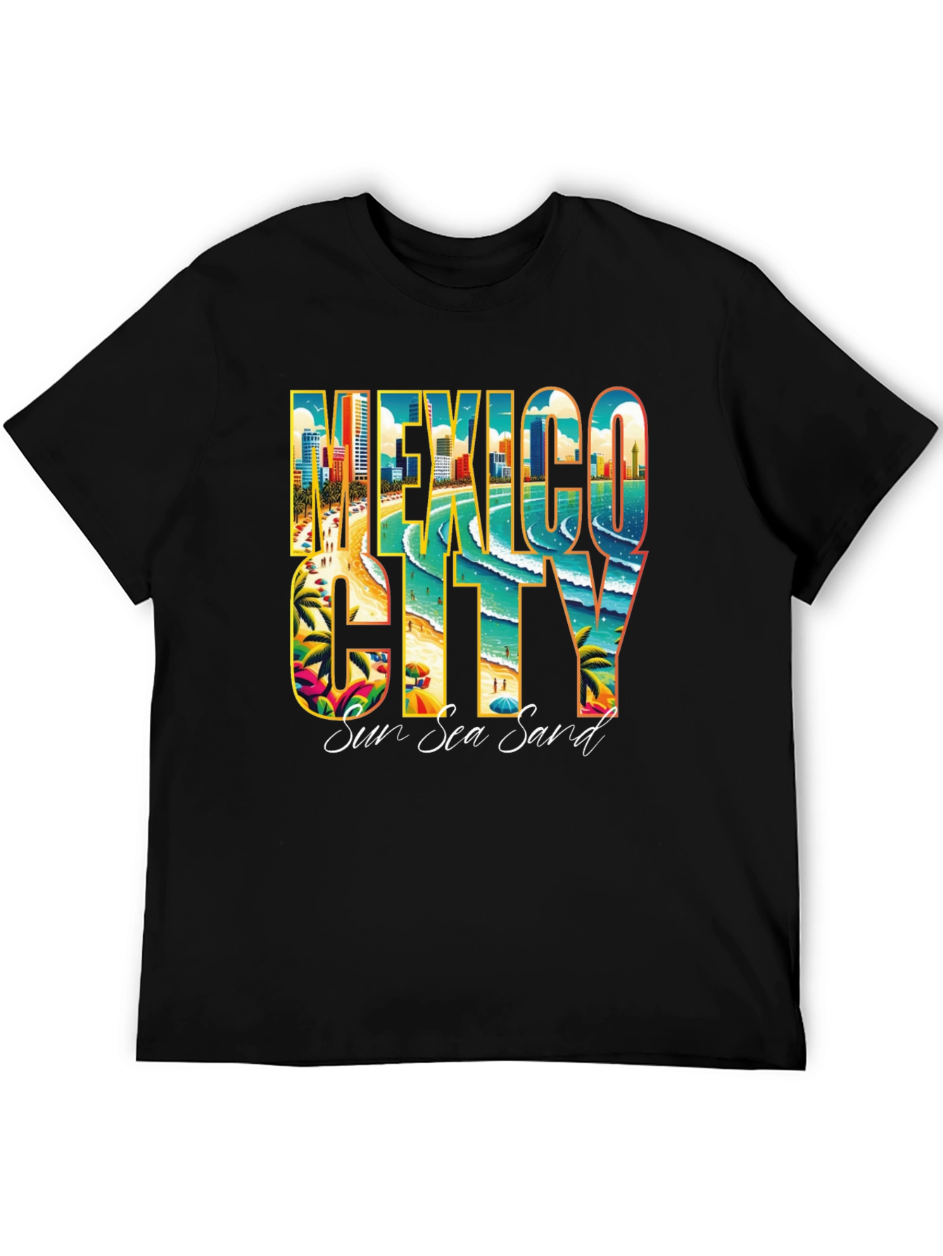 Mexico City Sun Sea Sand Graphic T-Shirt