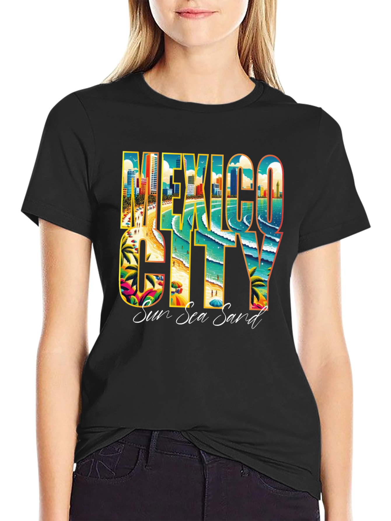 Mexico City Sun Sea Sand Graphic T-Shirt