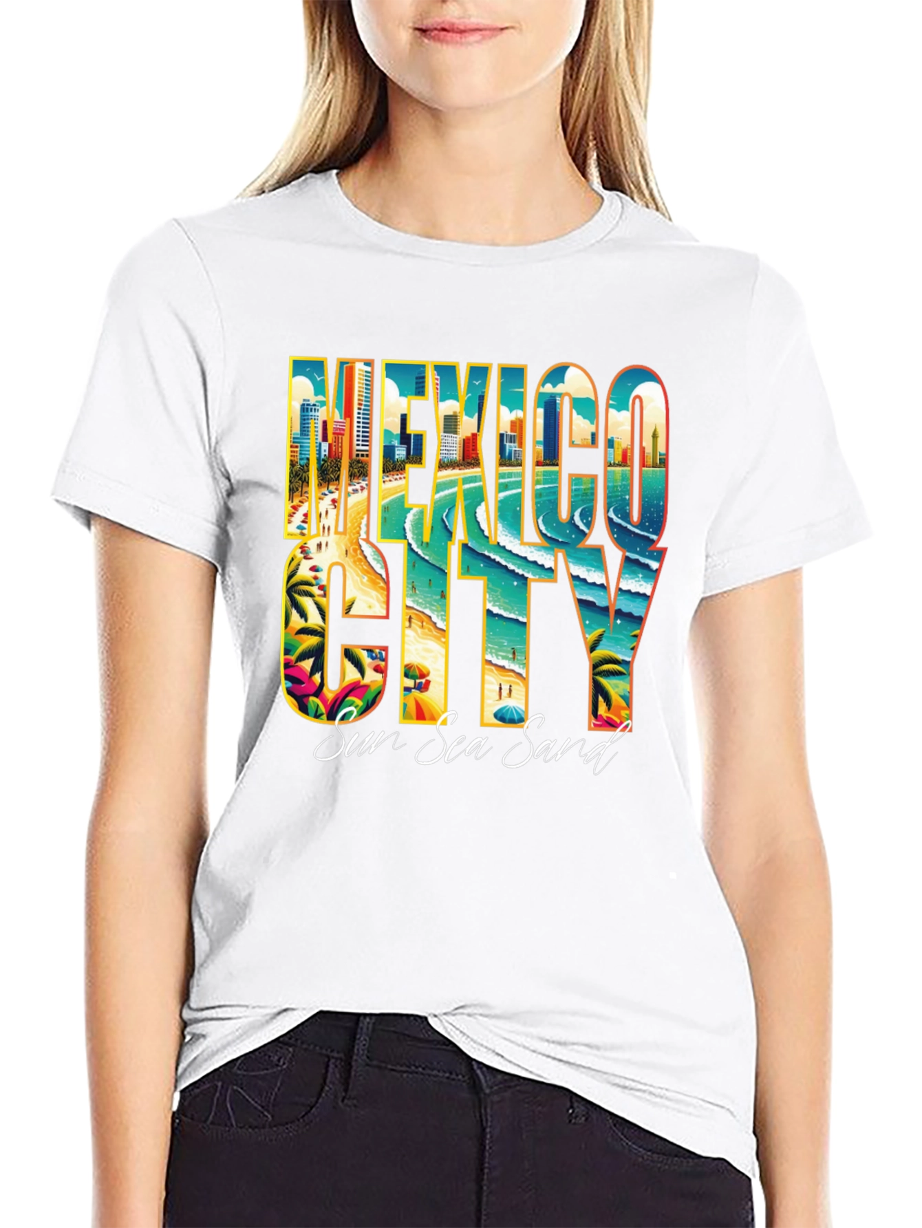Mexico City Sun Sea Sand Graphic T-Shirt