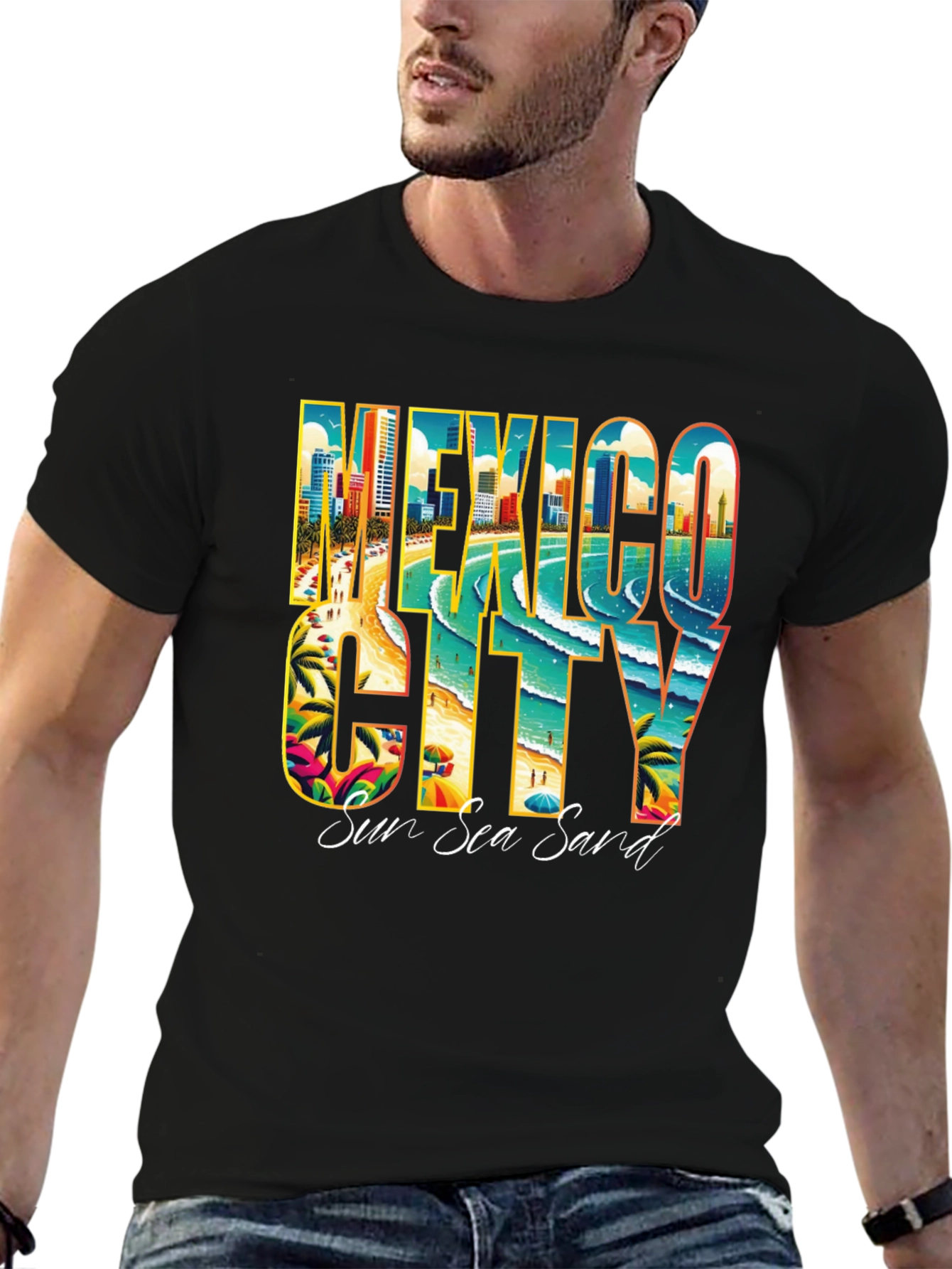 Mexico City Sun Sea Sand Graphic T-Shirt