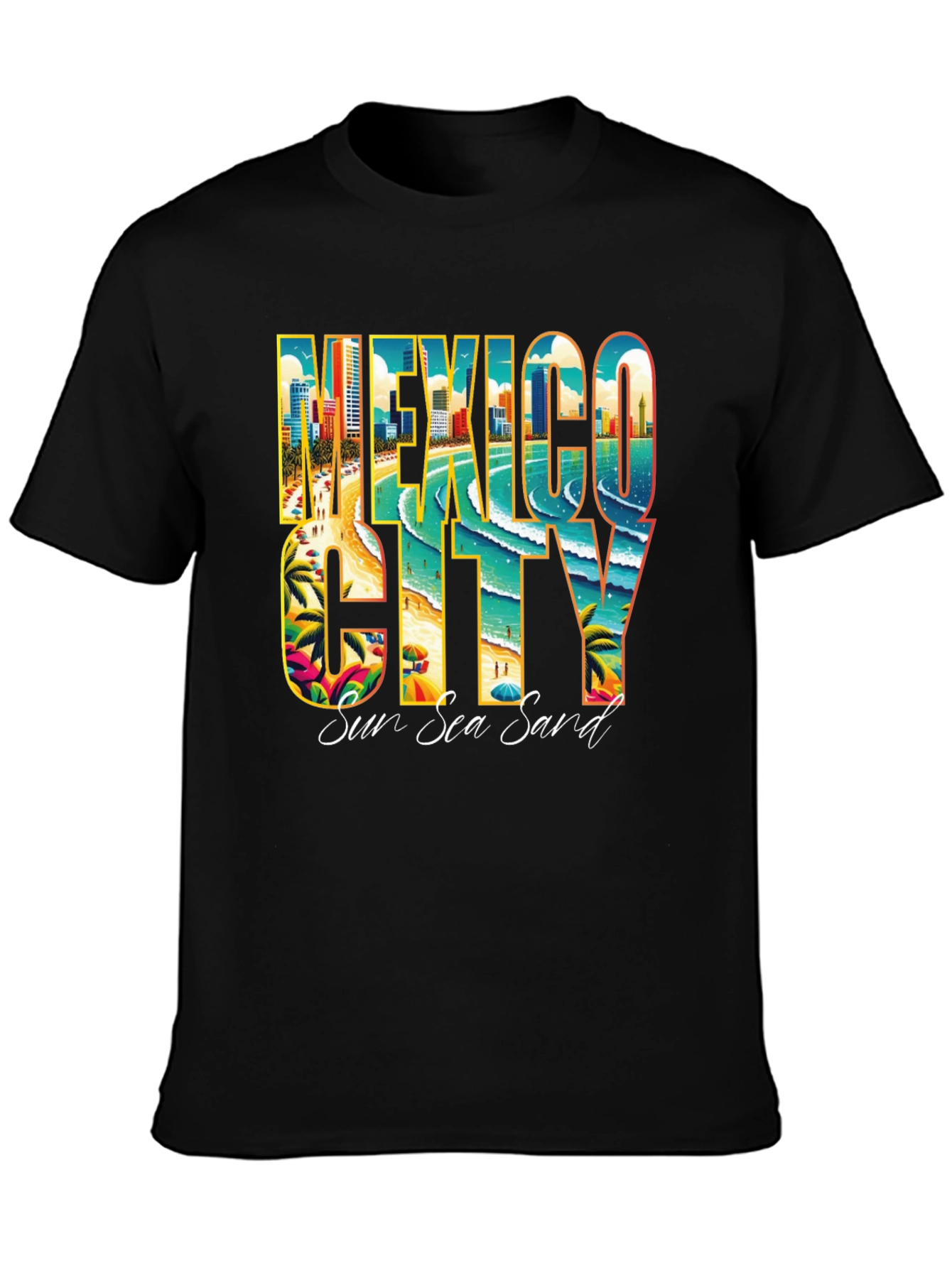 Mexico City Sun Sea Sand Graphic T-Shirt