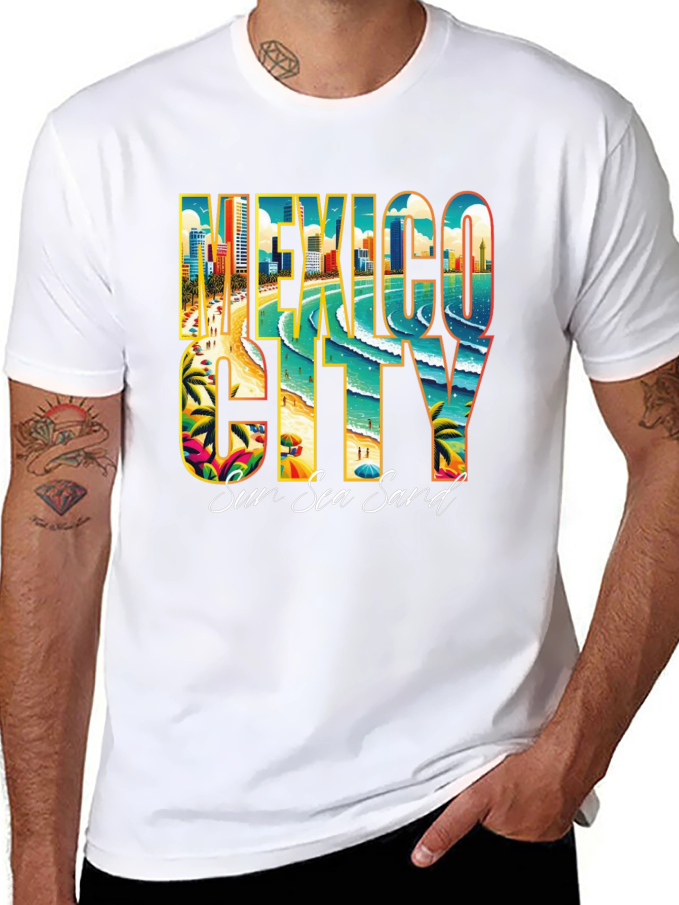 Mexico City Sun Sea Sand Graphic T-Shirt
