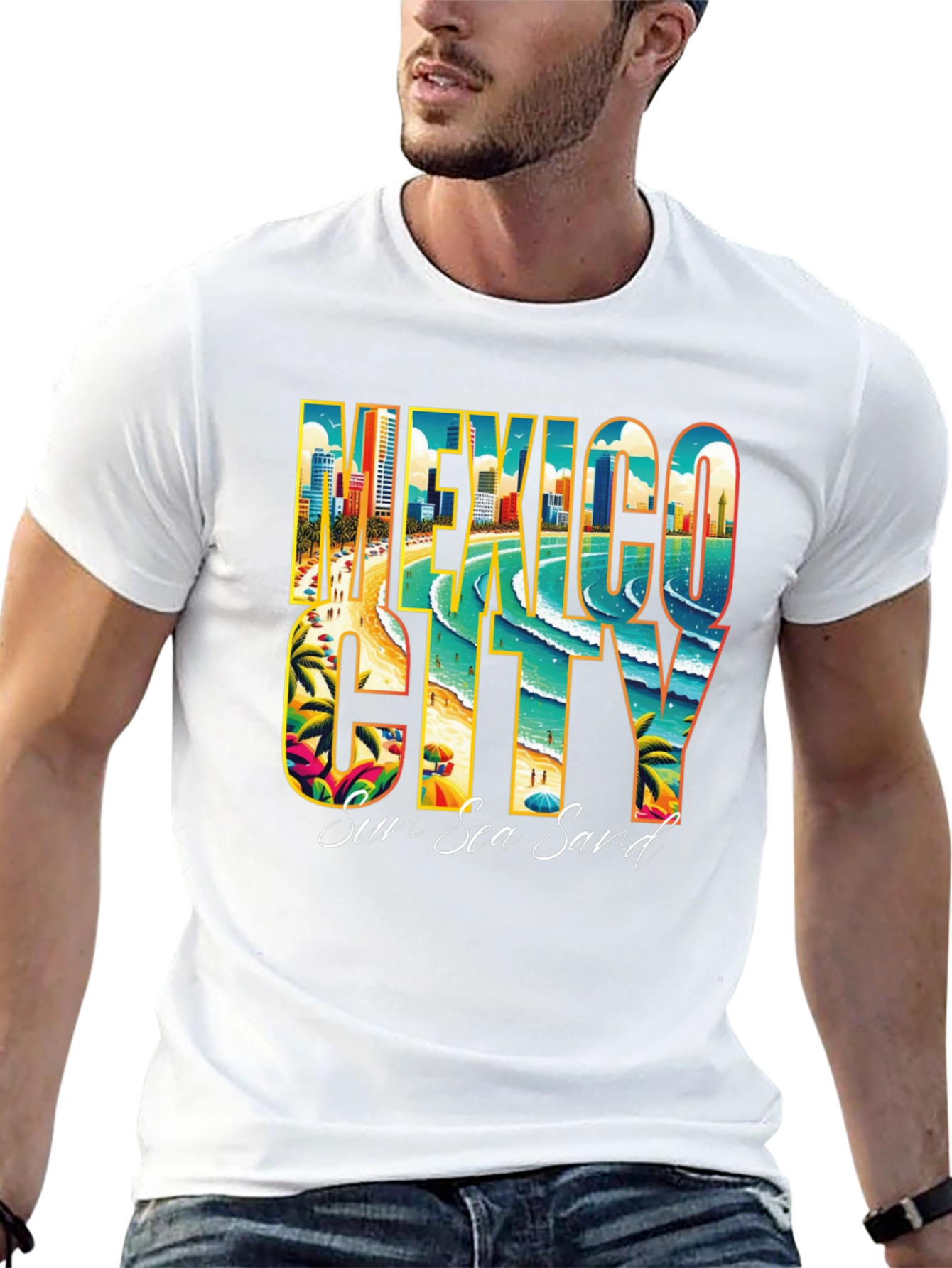 Mexico City Sun Sea Sand Graphic T-Shirt
