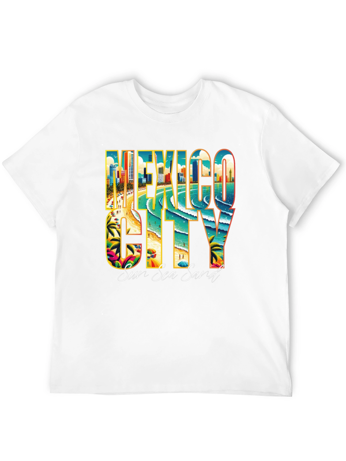 Mexico City Sun Sea Sand Graphic T-Shirt