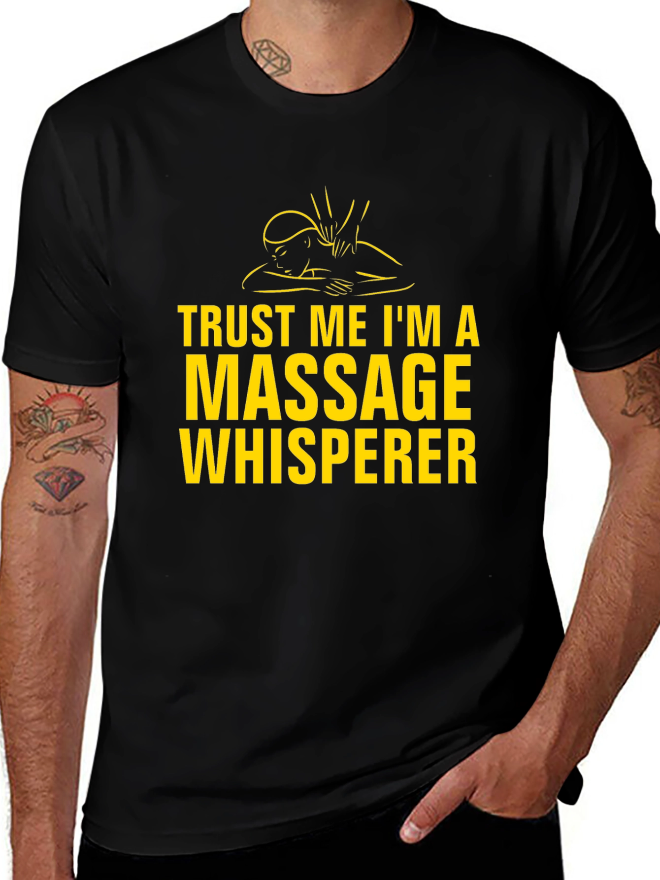 Massage Whisperer Graphic Tee - Black T-Shirt