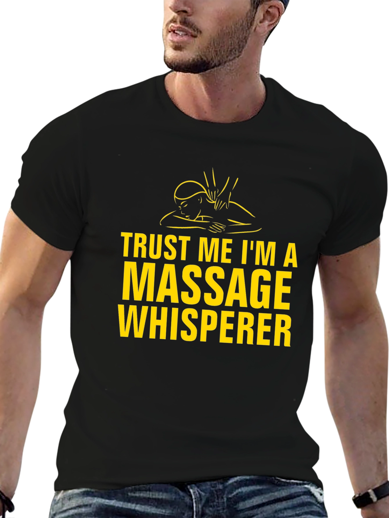 Massage Whisperer Graphic Tee - Black T-Shirt