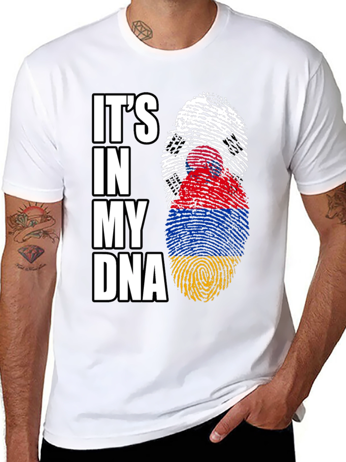 Its in My DNA Armenia Flag Fingerprint T-Shirt