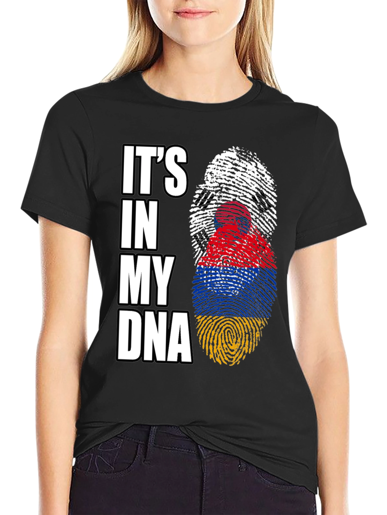 Its in My DNA Armenia Flag Fingerprint T-Shirt