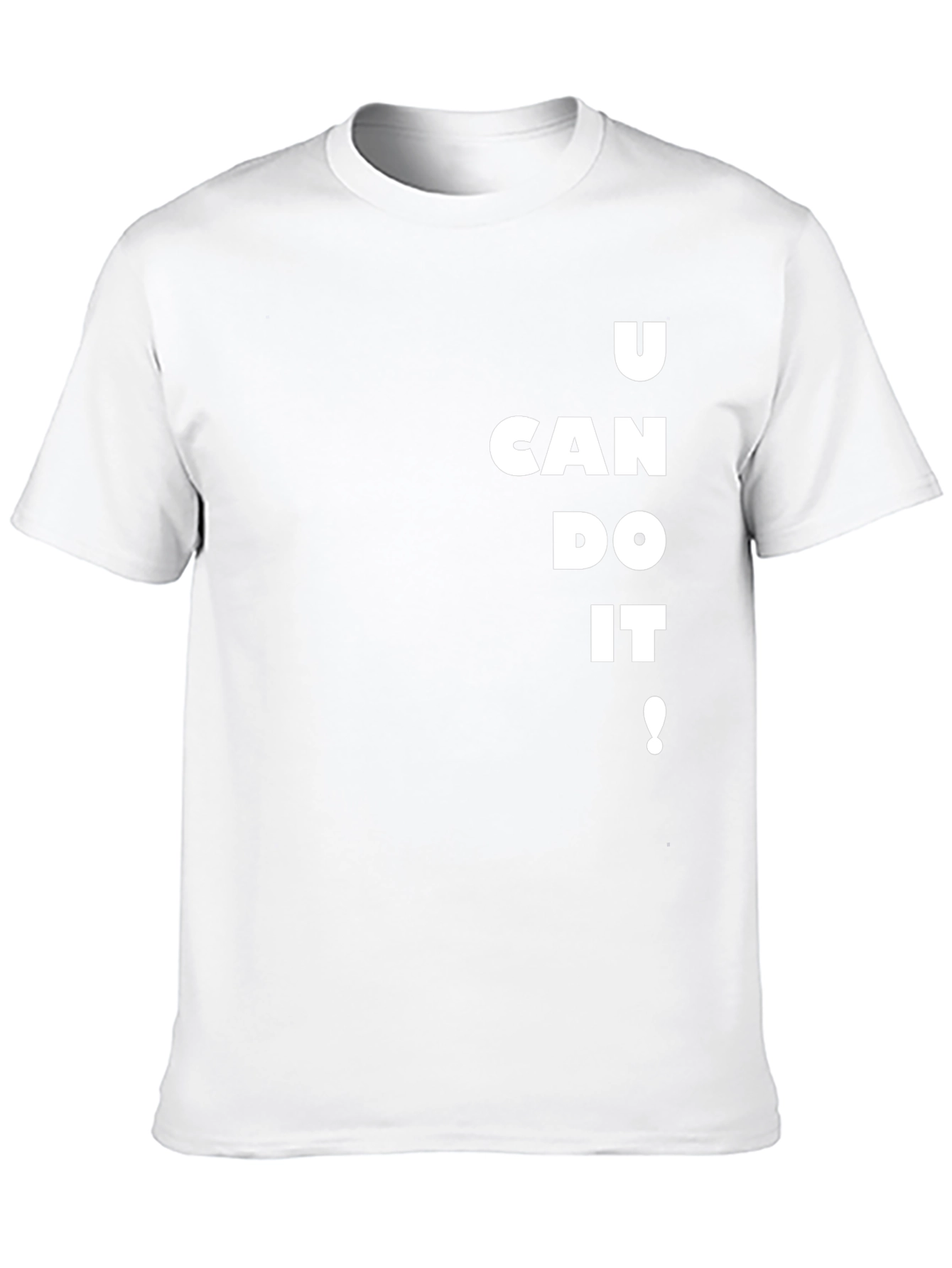 Motivational Black T-Shirt - U Can Do It!