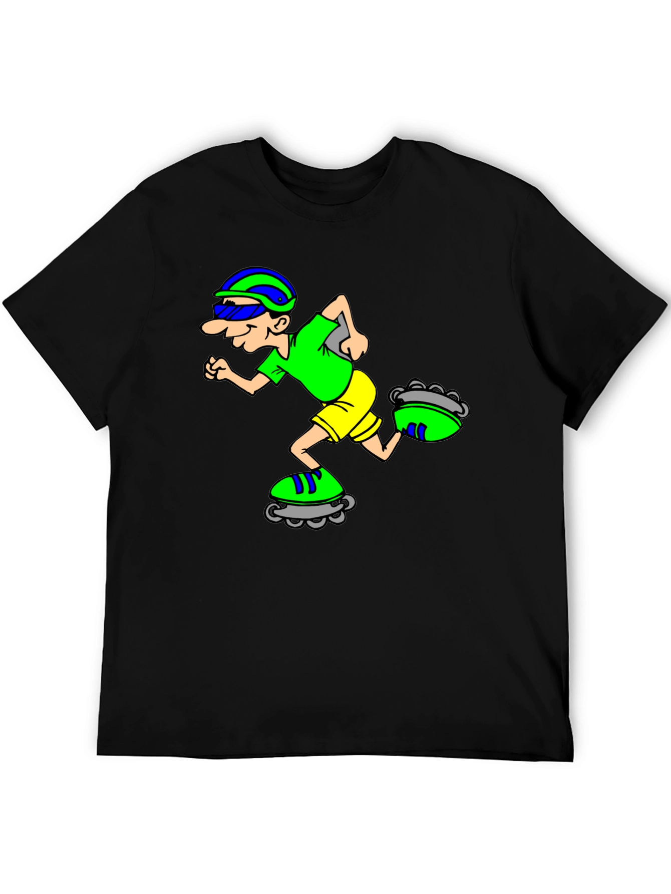 Cartoon Inline Skater Graphic Tee - Black