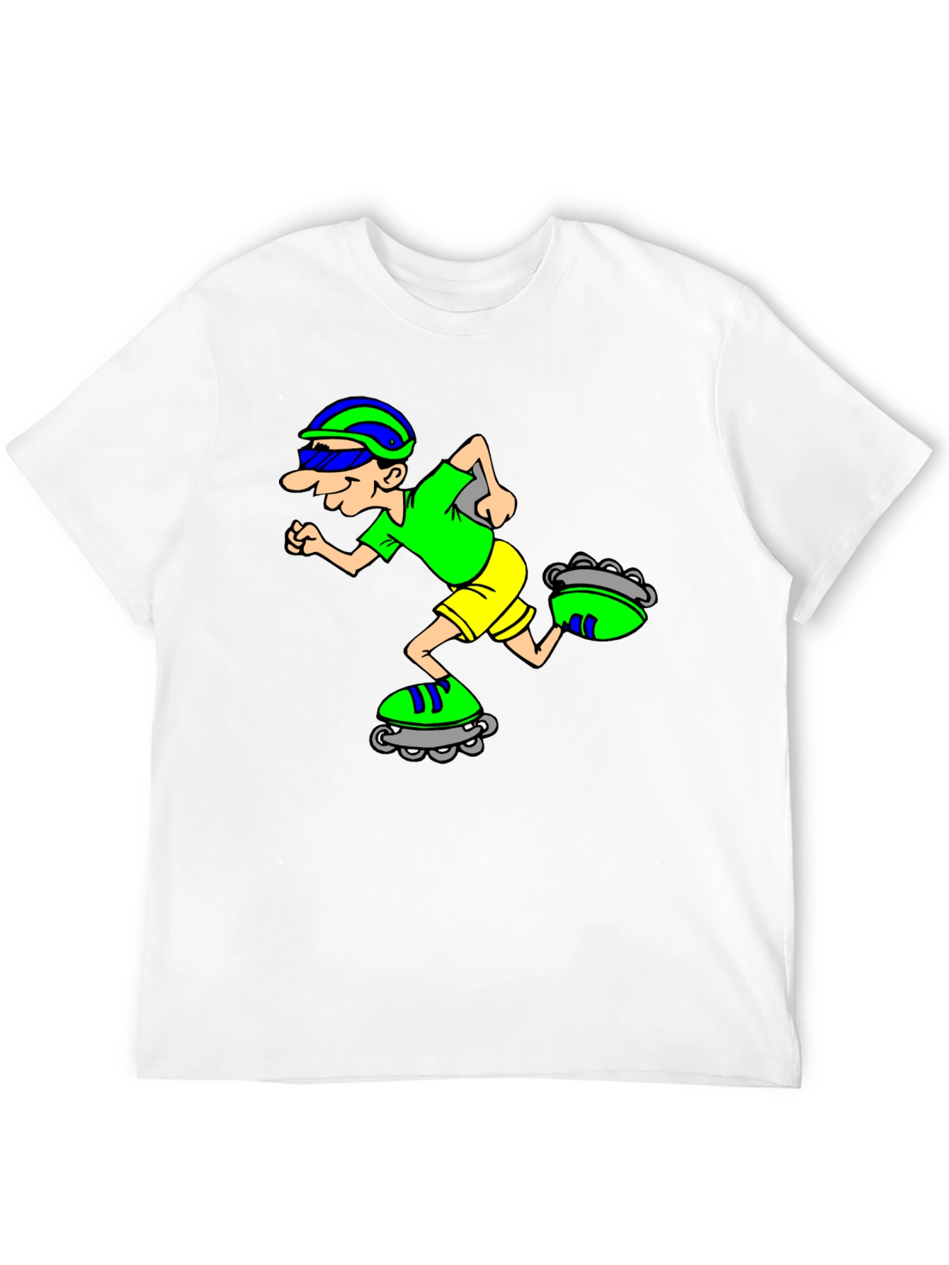 Cartoon Inline Skater Graphic Tee - Black