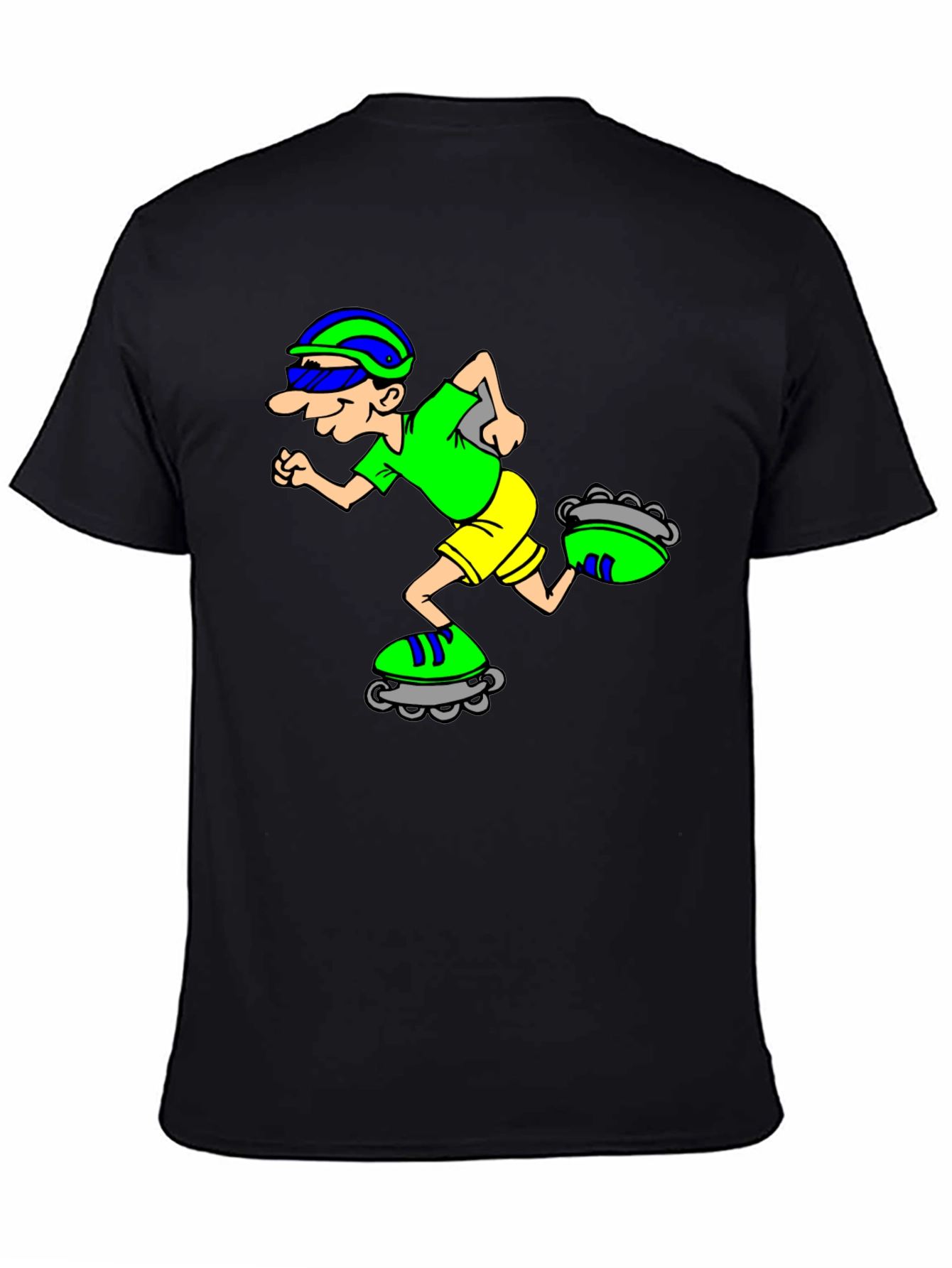 Cartoon Inline Skater Graphic Tee - Black