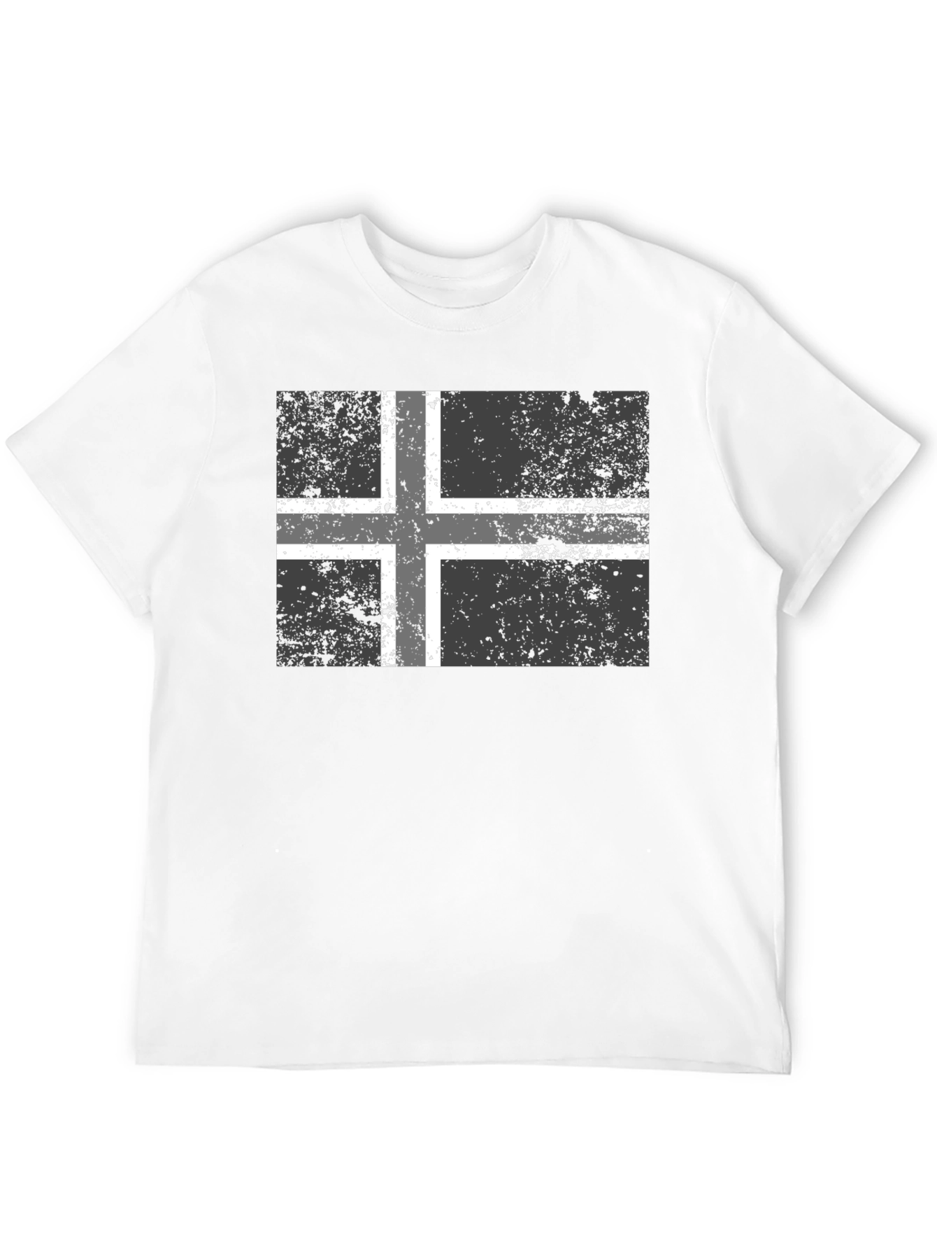 Black Shirt with Nordic Cross Flag Graphic Tee