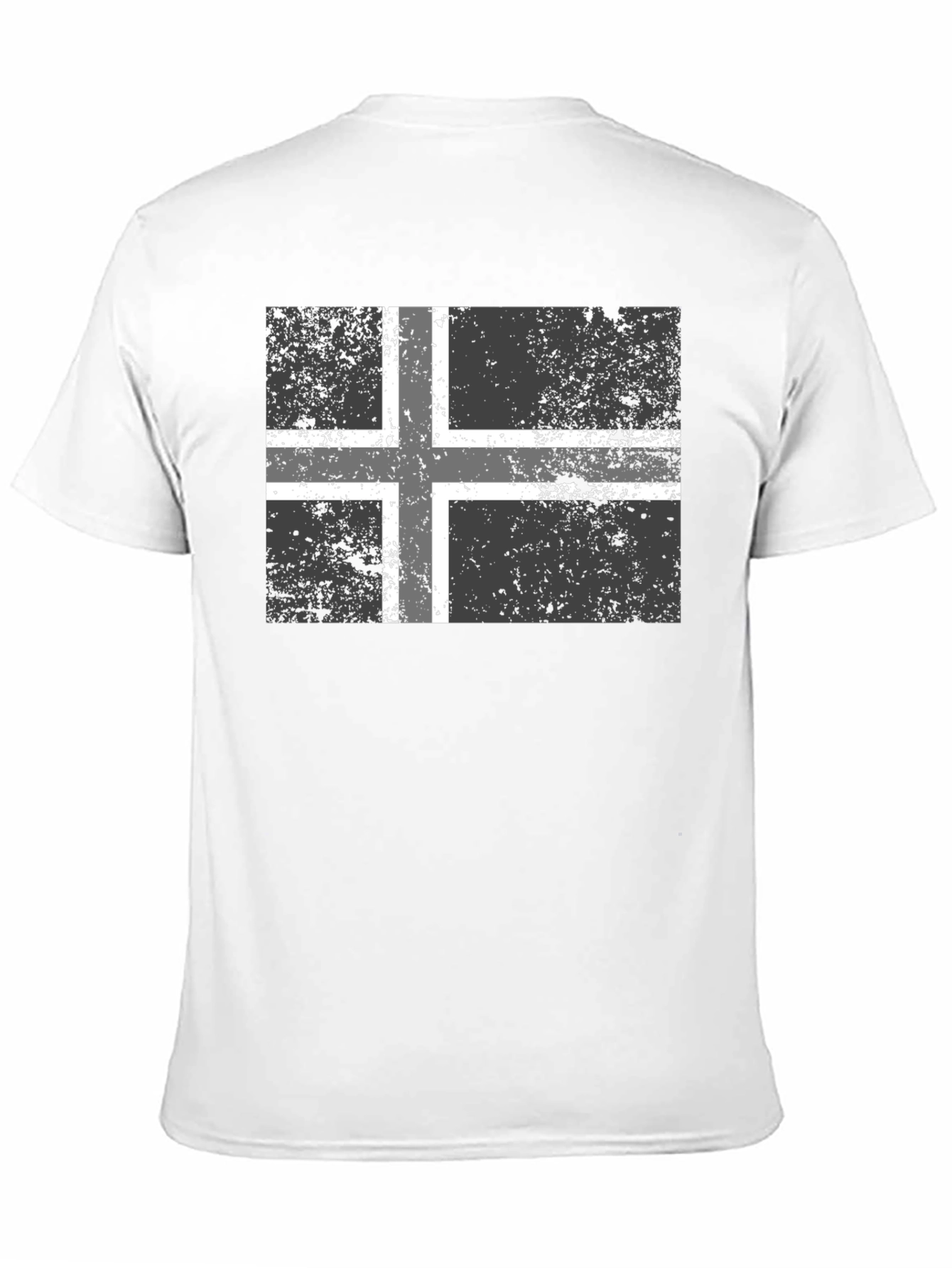 Black Shirt with Nordic Cross Flag Graphic Tee